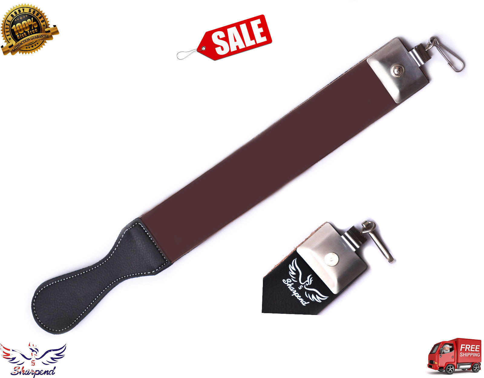 BARBER SALON LEATHER SHARPENING STROP/BELT/STRAP SHAVING CUT THROAT RAZOR BLADE