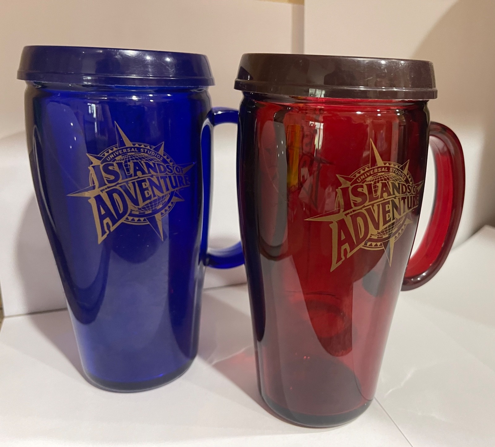 Vintage Universal Studios Islands of Adventure Souvenir Travel Mugs - Set of 2 Vintage Universal Studios Islands of Adventure Souvenir Travel Mugs - Set of 2