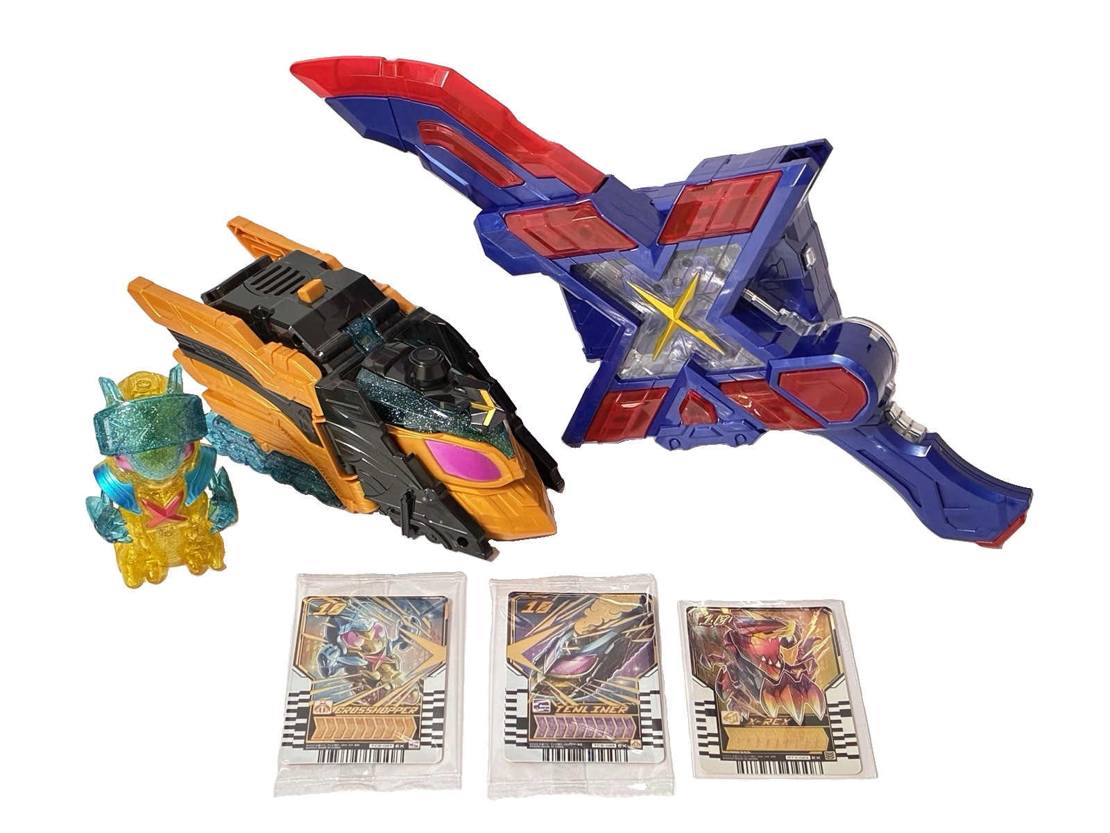 BANDAI DX Cross Hopper & Ten Liner Set + Exgotchalibur Kamen Rider Gotchard Used