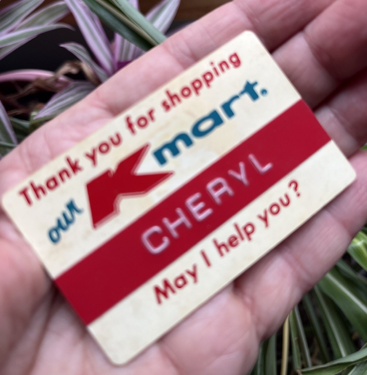 Vtg 1970s Kmart Defunct Department Store Employee Name Tag/Badge CHERYL