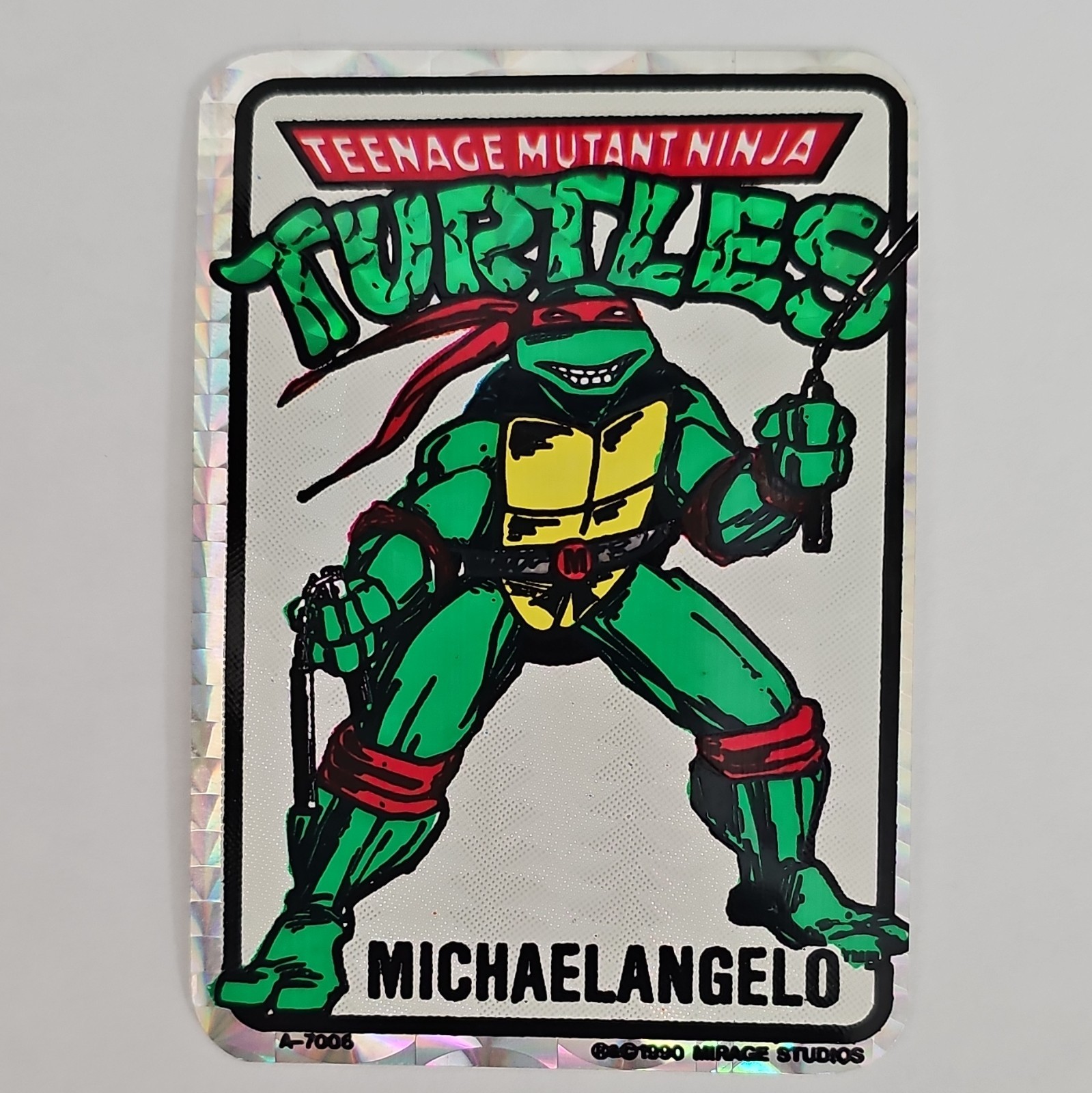 Rare VTG Prism 1990 TMNT Michaelangelo Vending Machine Sticker by Mirage Studios