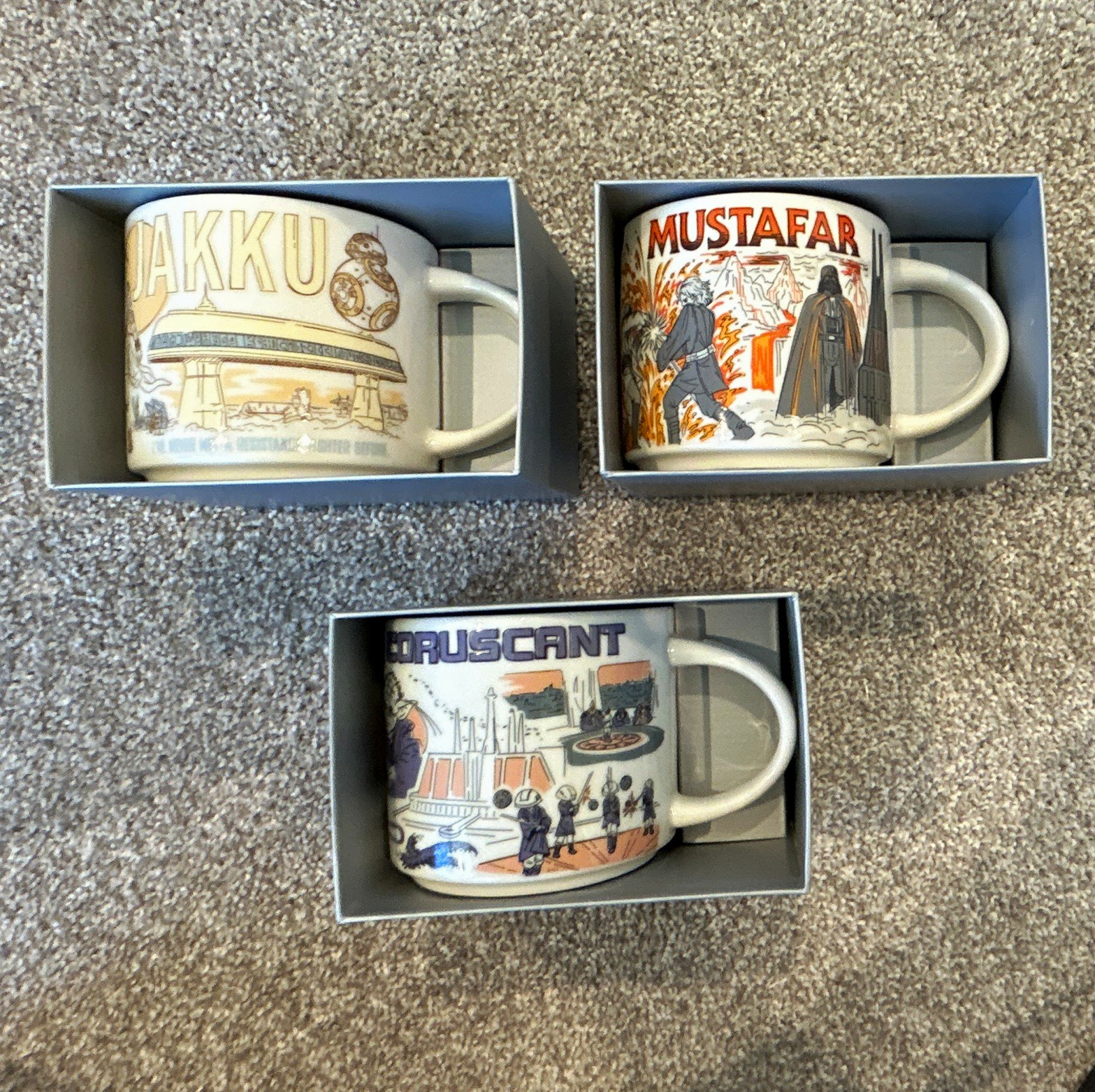 Starbucks Star Wars Been There Series Mug Set of 3 w/ Boxes Jakku Mustafar