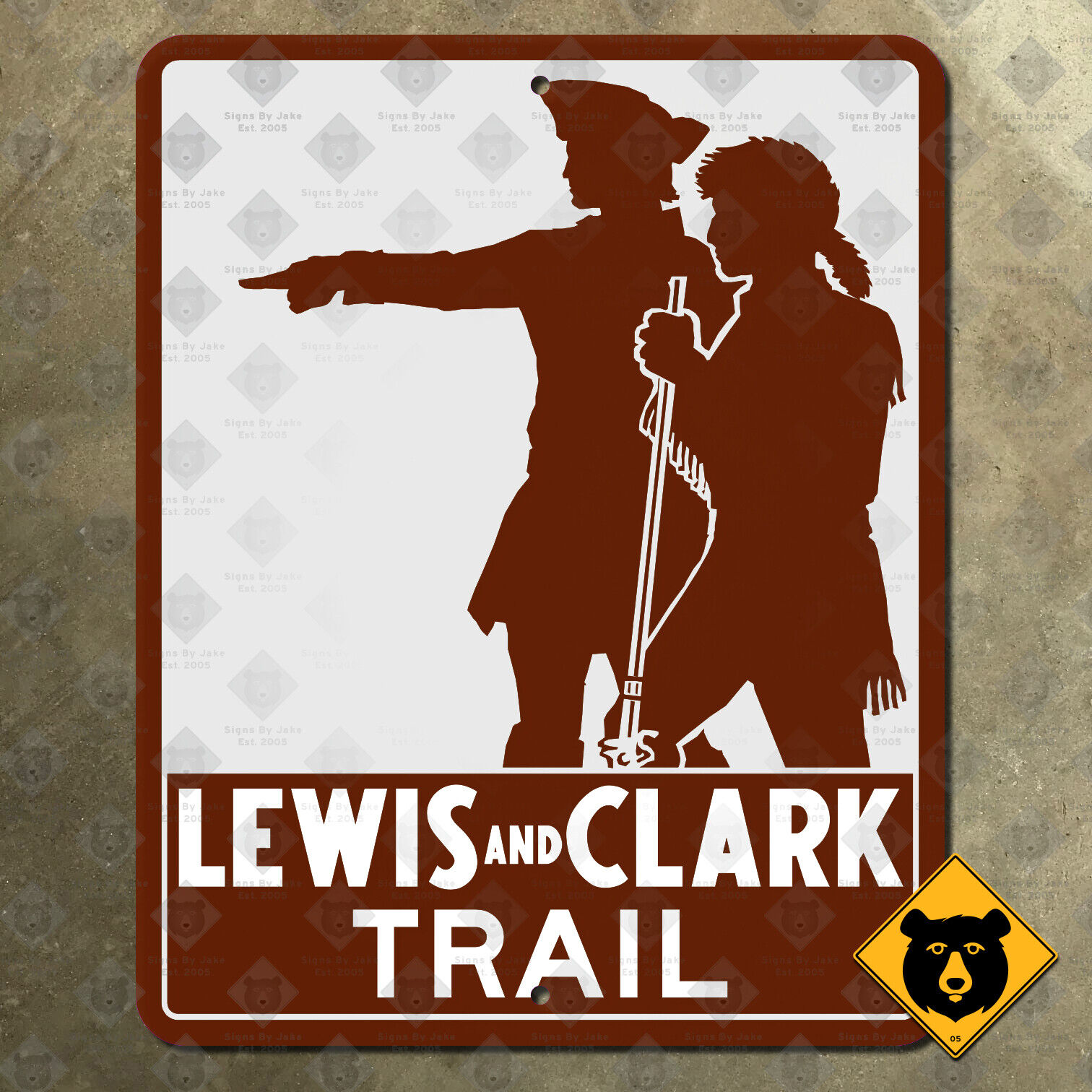 Lewis and Clark Trail highway marker road sign historic auto tour route 9x12