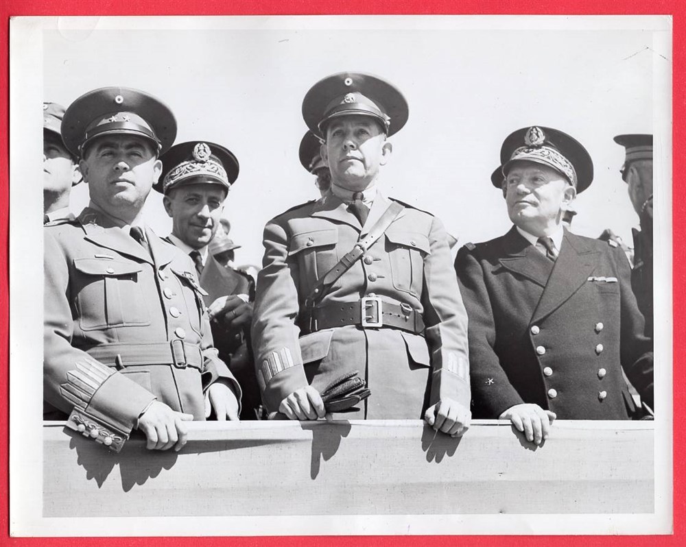 1943 Mexican General Alamillo French Admiral Goylet Casablanca 7x9 News Photo