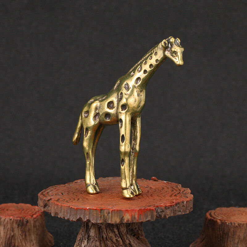 1pcs Solid Brass Giraffe Figurine Statue Home Ornaments Animal Figurines Gift