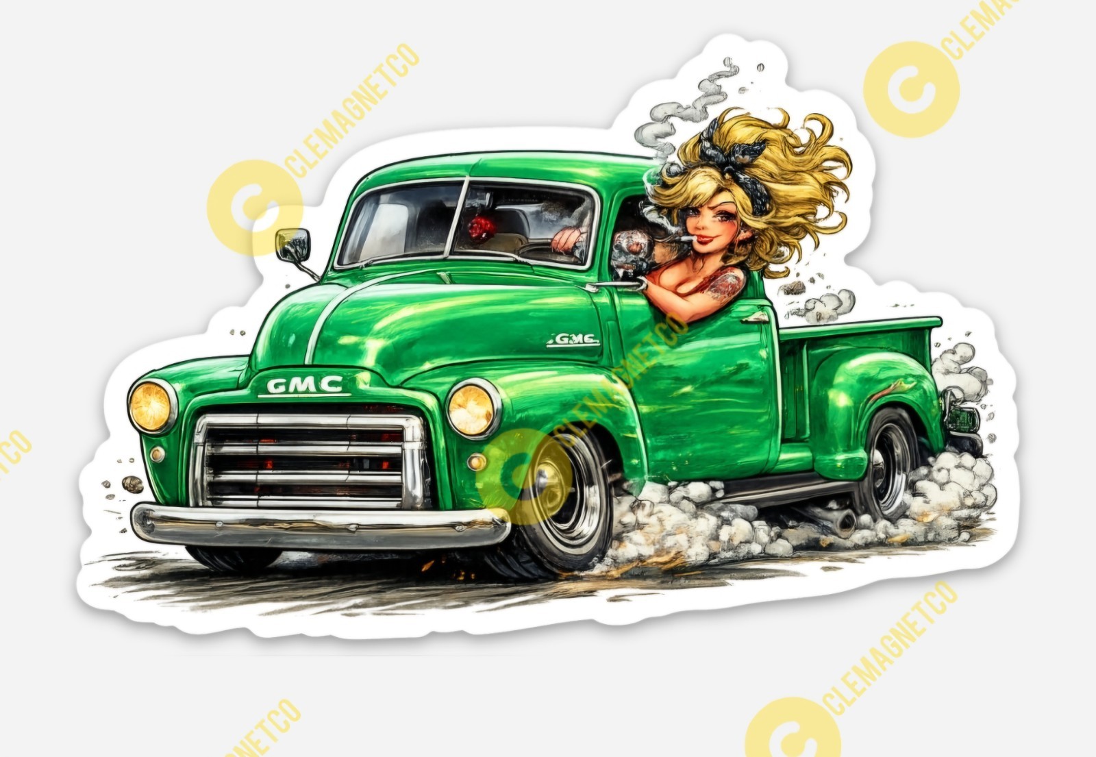 Classic GMC Truck MAGNET - Ratfink Style Chevrolet Hot Rod Rat Fink Car Pinup