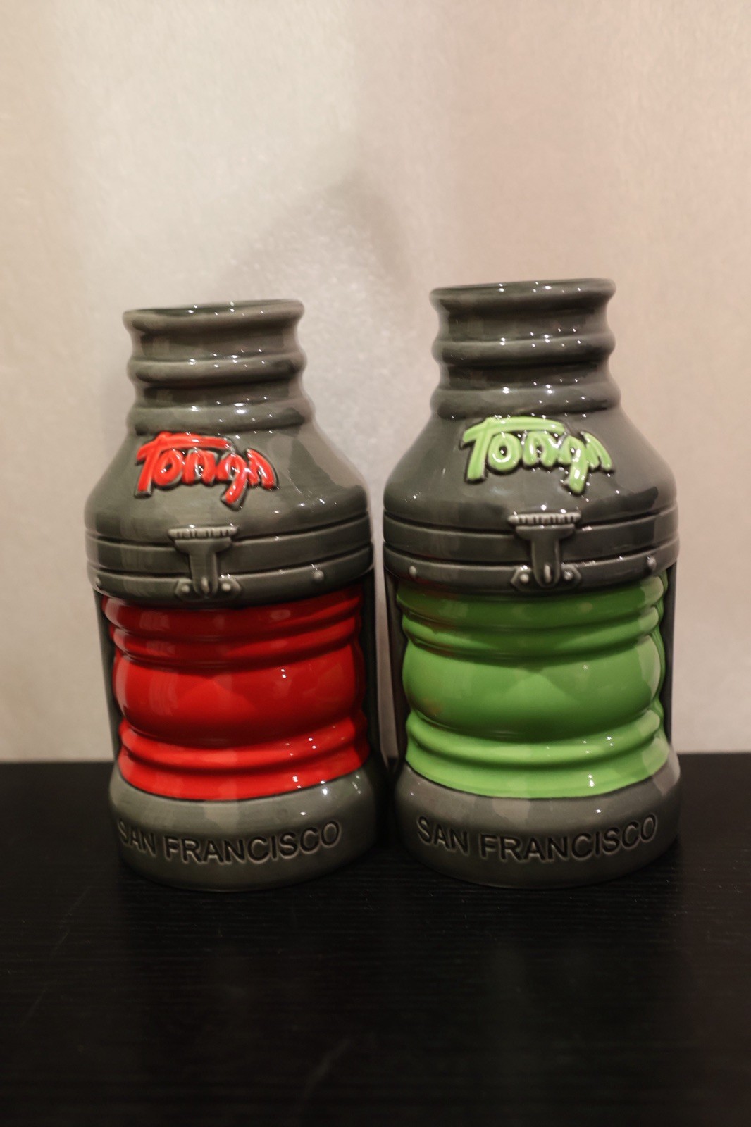 2 Tiki Mug Red Green Fairmont Hotel San Francisco Tiki Room Exclusive Tonga Room