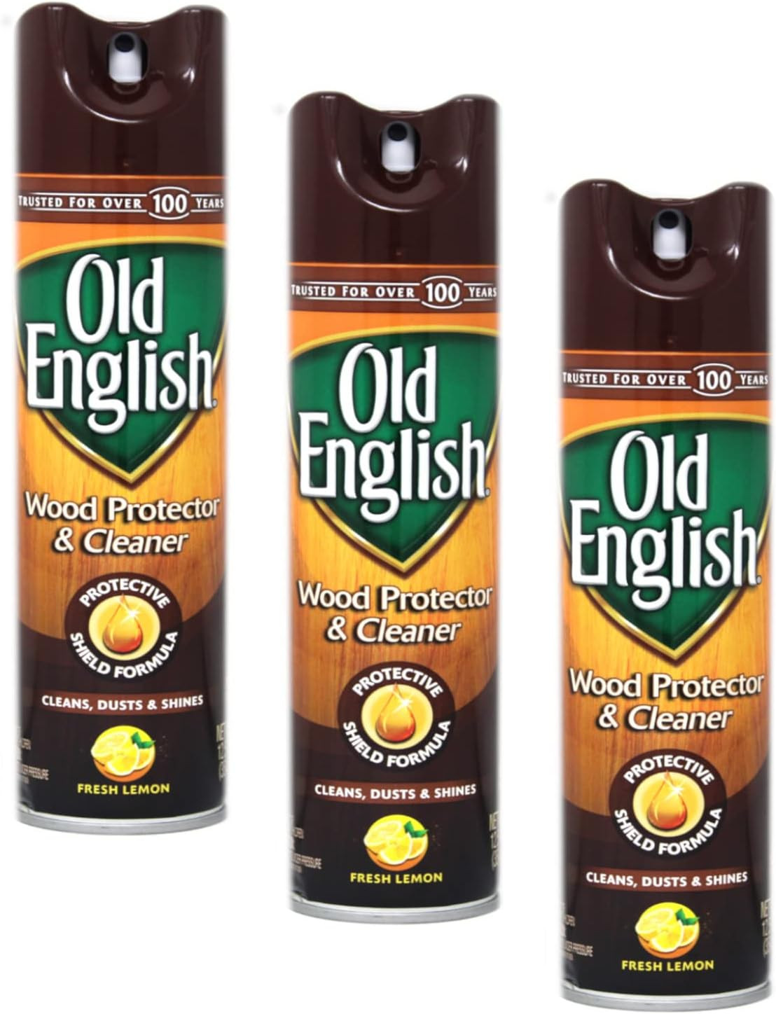 Old English Aerosol Wood Protector & Cleaner, Fresh Lemon 12.50 Oz (Pack of 3)