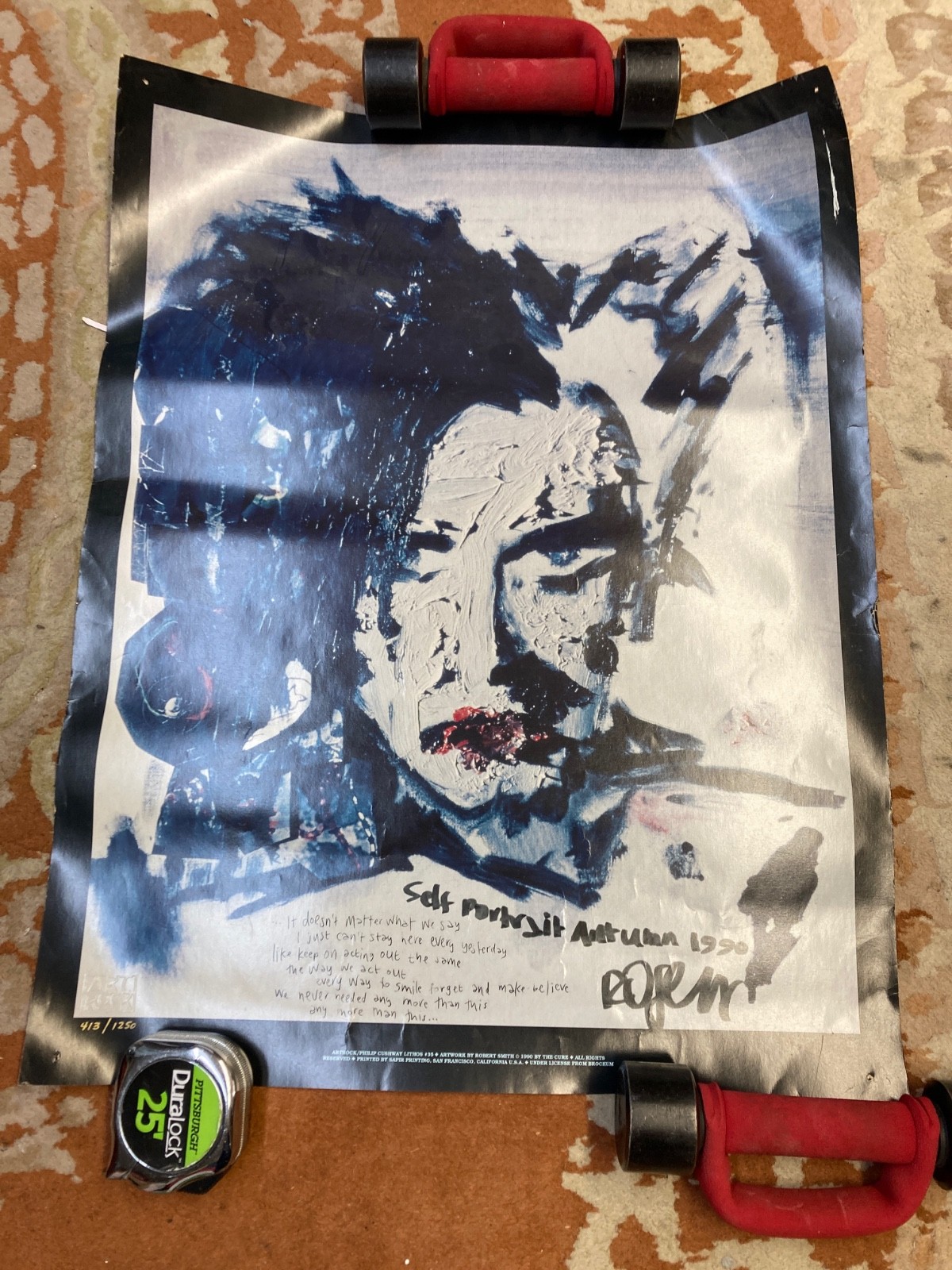 Robert Smith The Cure Self Portrait Artrock Limited Edition Lithograph Poster