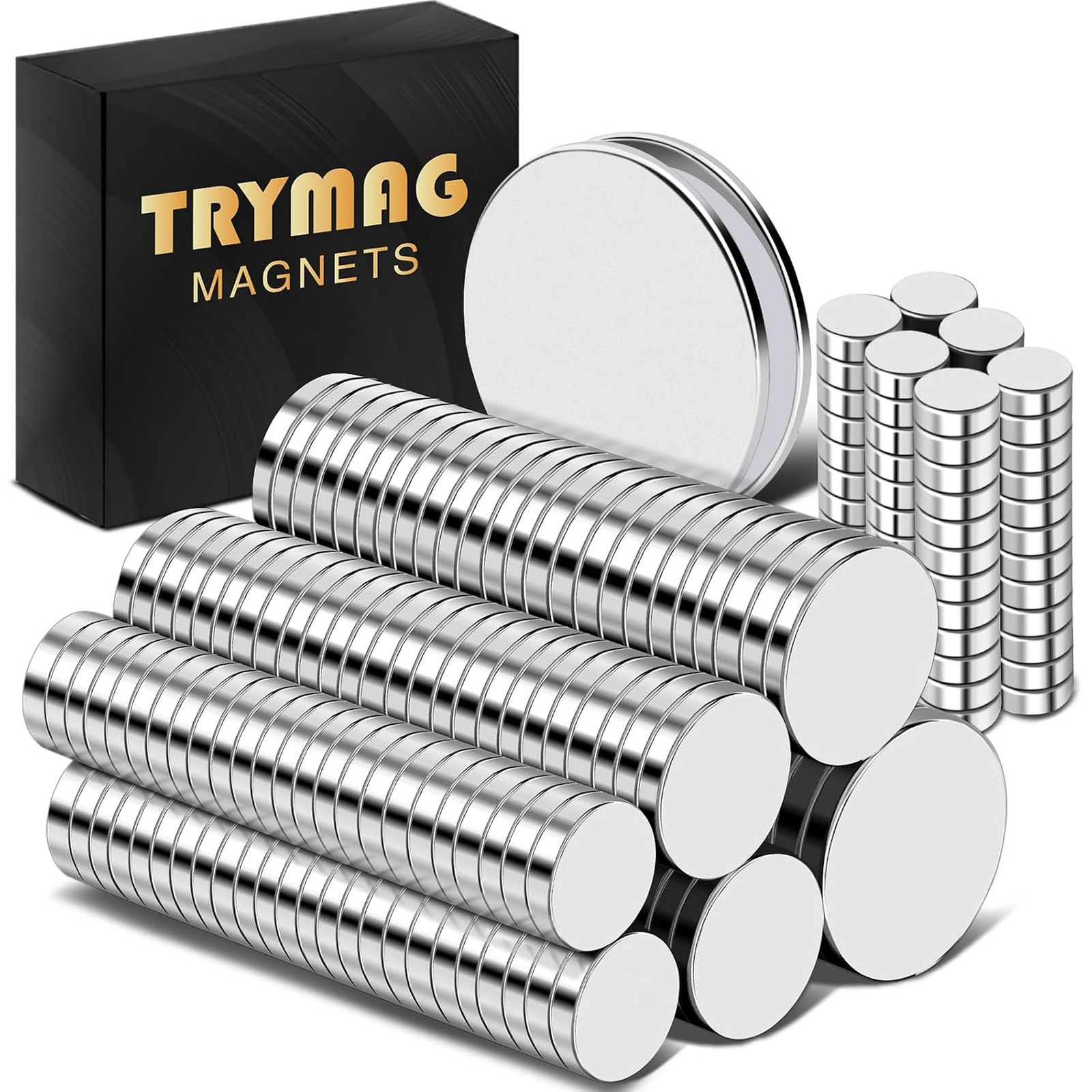 Small Neodymium Magnets Set, 6 Sizes Epoxy Coated, 255 Pieces for Crafts and