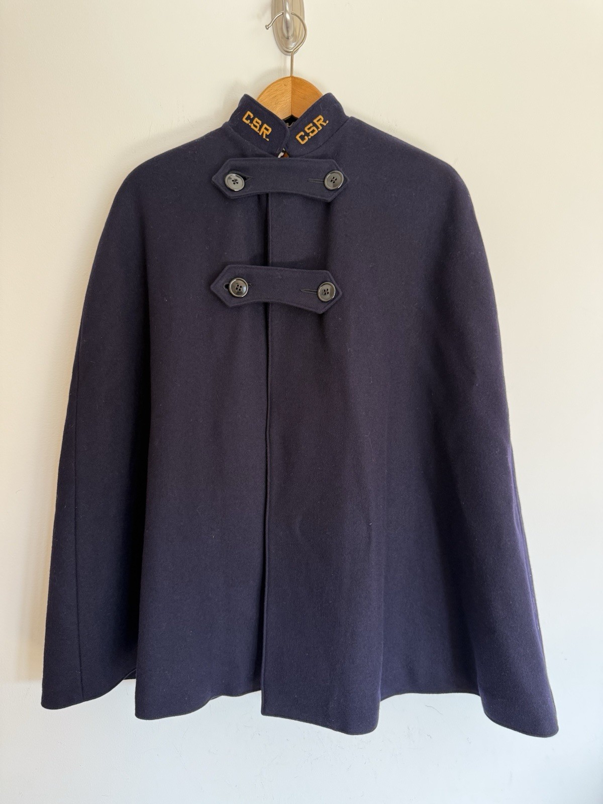 WWII Era Nurse Wool Cape Vtg 1940s Brucks Navy Gold Lining CSR Uniform Cloak WWII Era Nurse Wool Cape Vtg 1940s Brucks Navy Gold Lining CSR Uniform Cloak