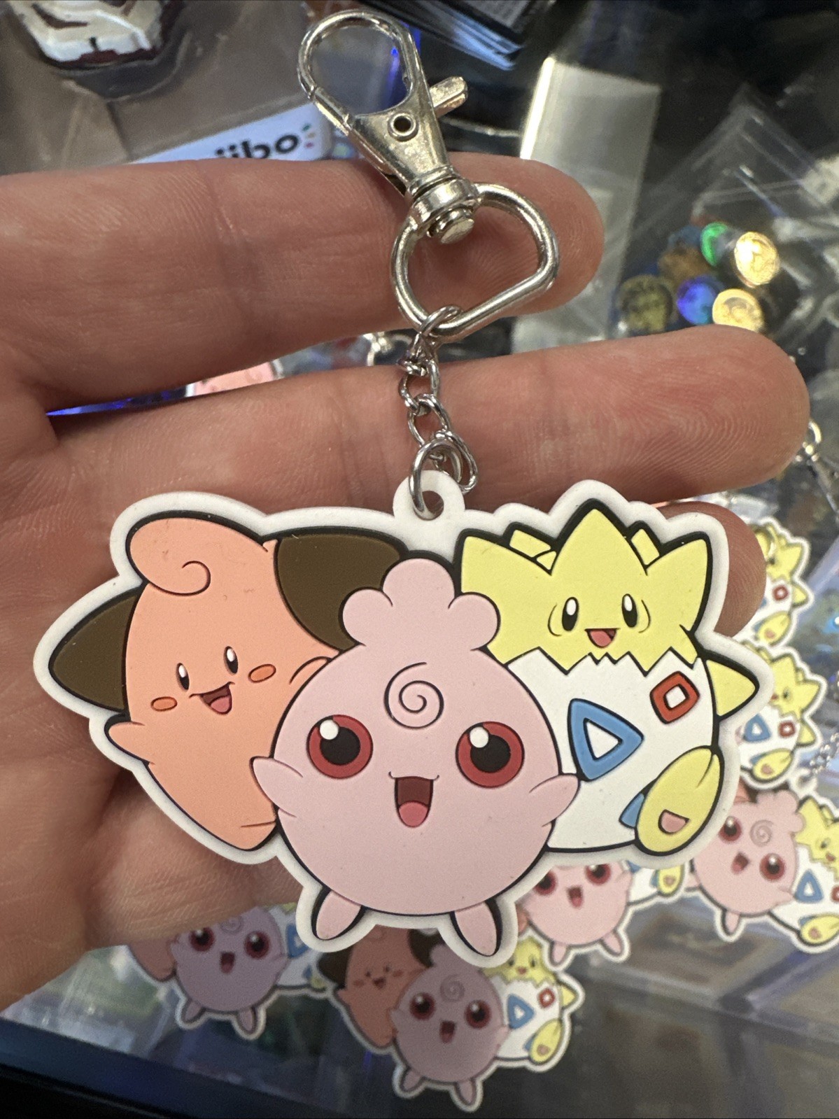 Pokémon Keychain 2020 Cleffa Igglybuff Togepi Rubber Charm Clip Official