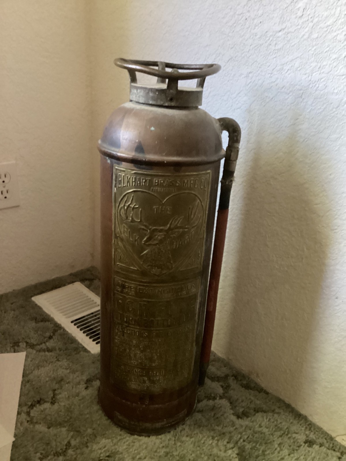 Vintage Elkhart Brass fire extinguisher