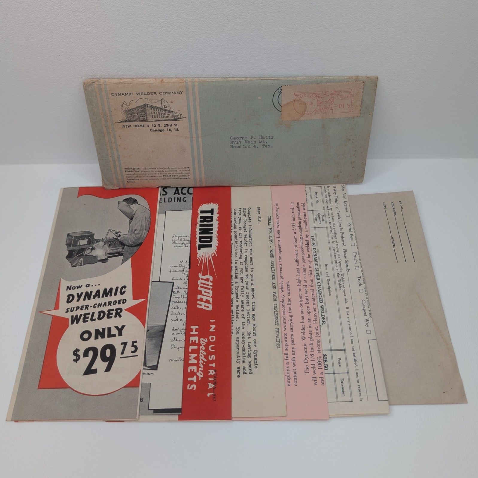 Rare Vintage 1940s DYNAMIC WELDER Company Advertising Mailer - Chicago, Illinois