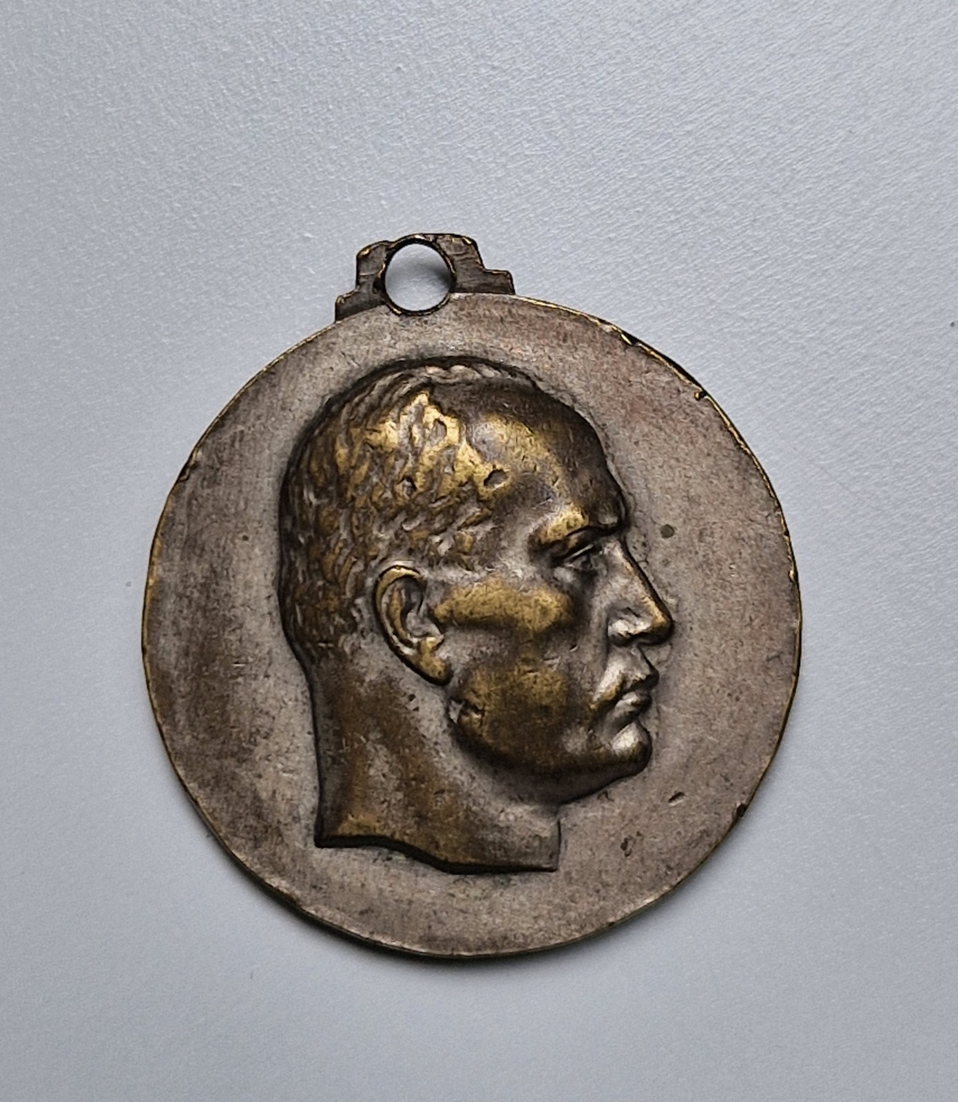 Original Italian Fascist Era Benito Mussolini Predappio Medal Pendant Vintage Original Italian Fascist Era Benito Mussolini Predappio Medal Pendant Vintage
