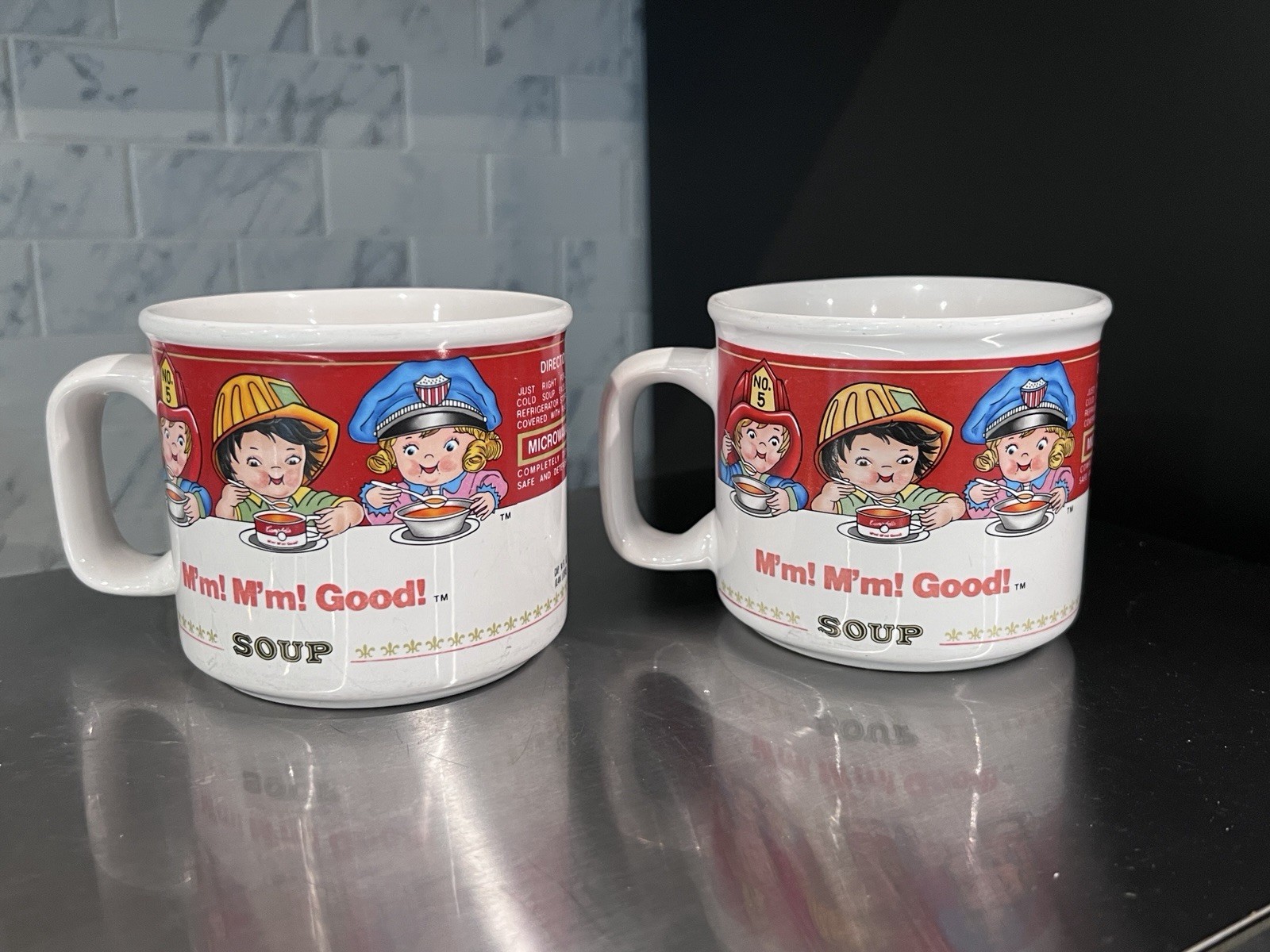 VINTAGE 1993 Campbell's Soup 14 Fl.oz Cups/Mugs Set of 2 VINTAGE 1993 Campbell's Soup 14 Fl.oz Cups/Mugs Set of 2