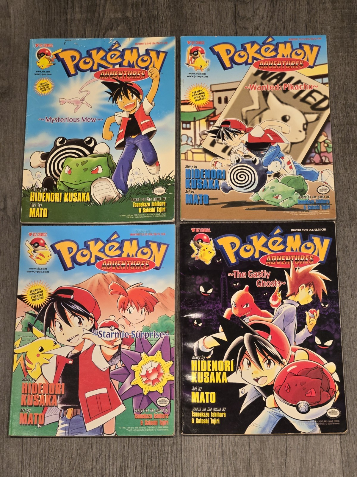 Pokémon Adventures Vintage 1999 Comic Book Lot Of 4 By Kusaka Mato Viz Nintendo
