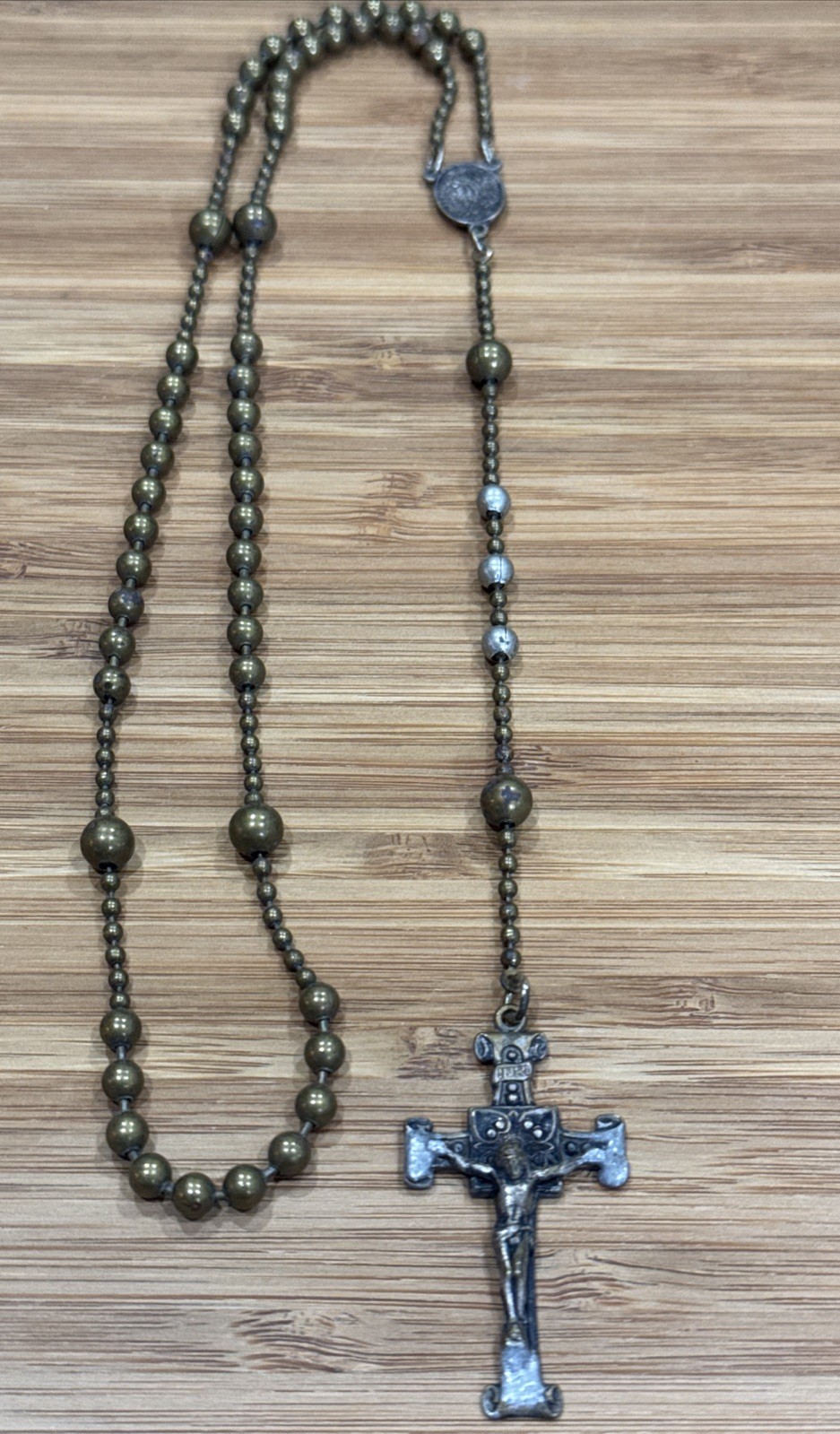 Vintage Military Service Combat Rosary Brass Beads Pull-Chain Vintage Military Service Combat Rosary Brass Beads Pull-Chain