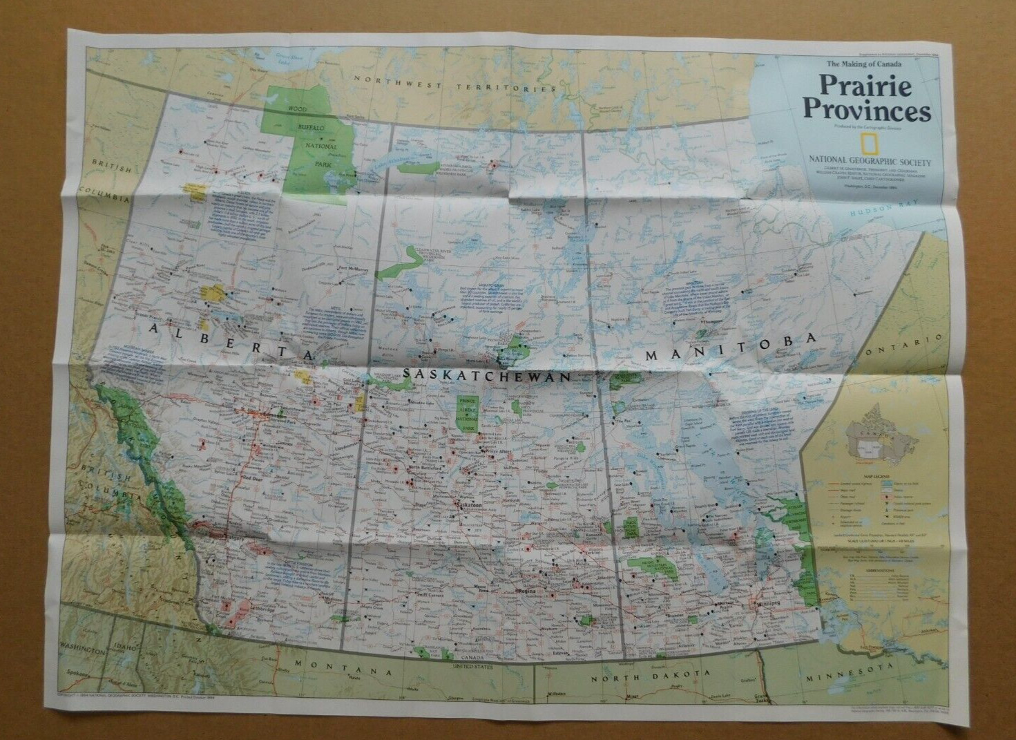 Prairie Provinces: Alberta, Saskatchewan Manitoba - 1994 National Geographic Map Prairie Provinces: Alberta, Saskatchewan Manitoba - 1994 National Geographic Map
