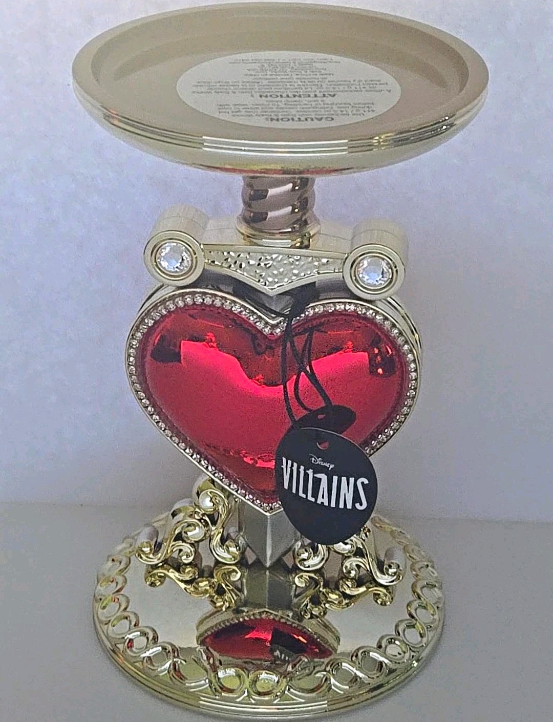 Bath Body Works Disney Villains Evil Queen Pierced Heart 3 Wick Pedestal NWT