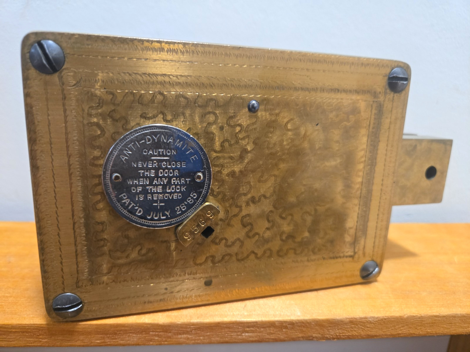 Antique 1885 DIEBOLD Safe & Lock Co Brass Anti Dynamite Bank Vault Timer