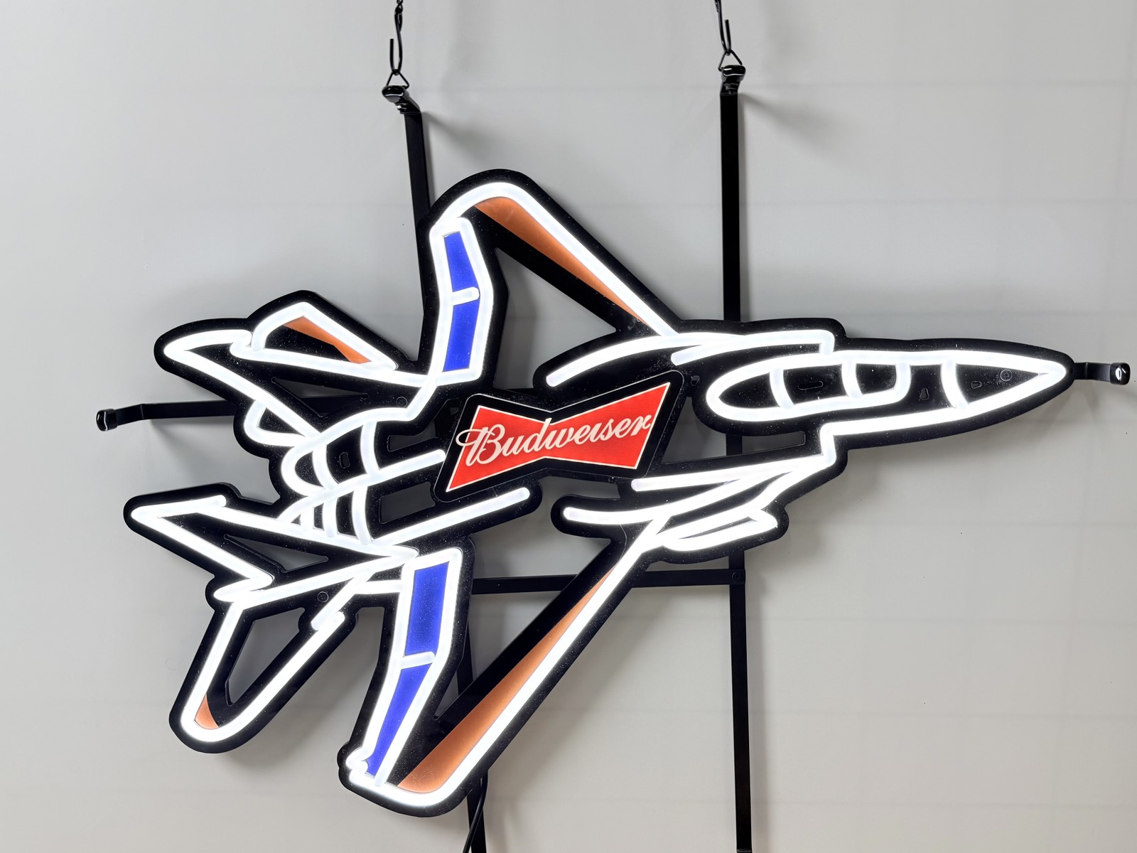 US STOCK Airplane Plane Fighter Vivid LED Neon Sign With Dimmer Hanging 24\