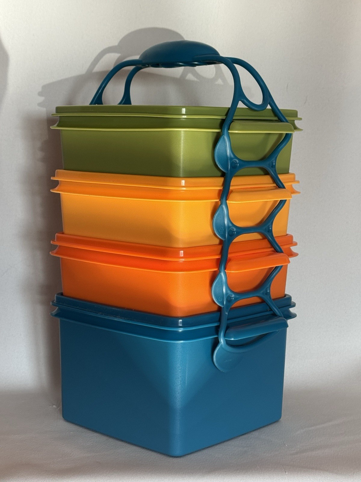 Vtg Tupperware square away stackable sandwich keeper set goody box picnic Vtg Tupperware square away stackable sandwich keeper set goody box picnic