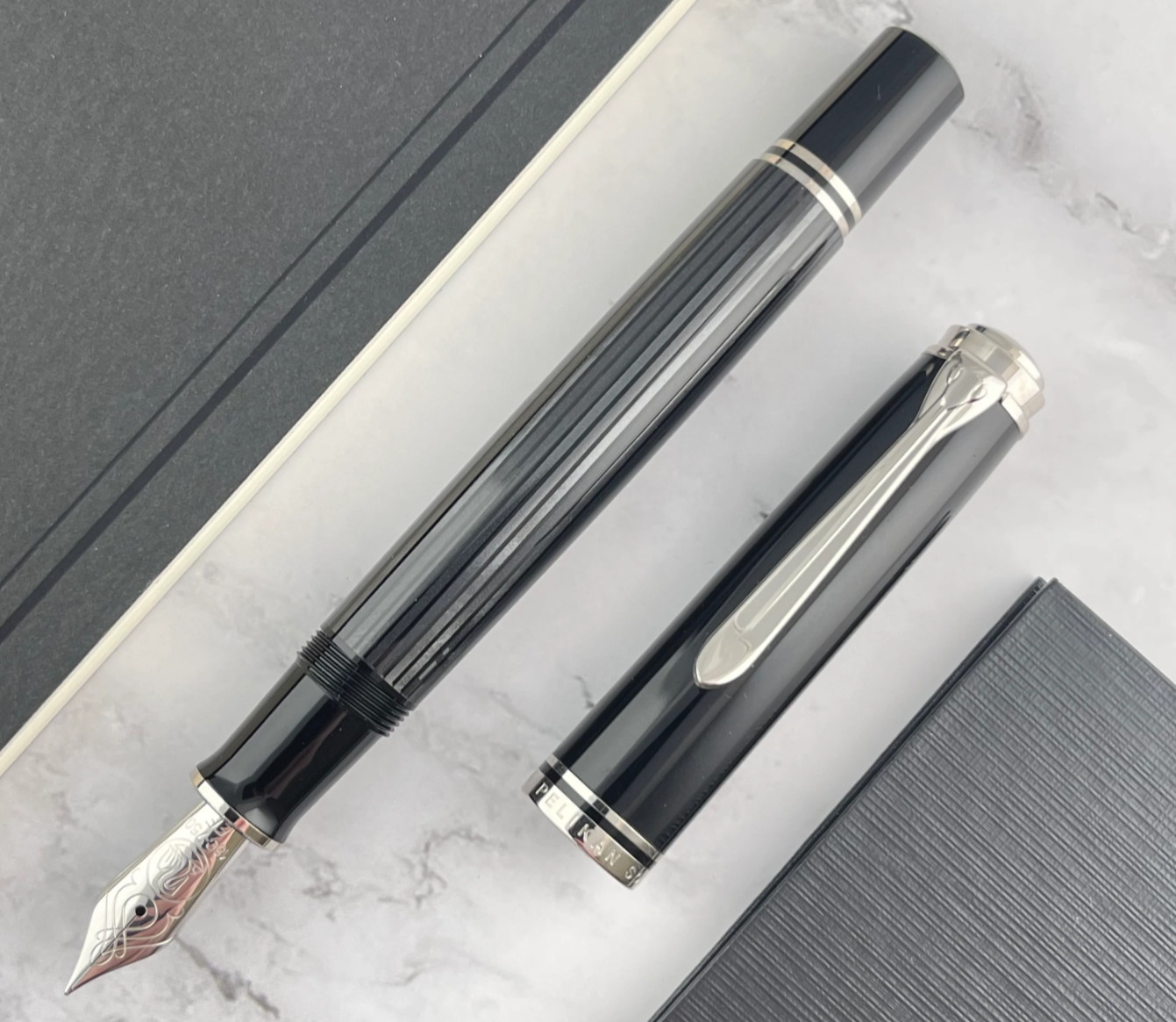 NEW IN BOX - PELIKAN M805 SOUVERAN Stresemann Fountain Pen Fine NIB NEW IN BOX - PELIKAN M805 SOUVERAN Stresemann Fountain Pen Fine NIB