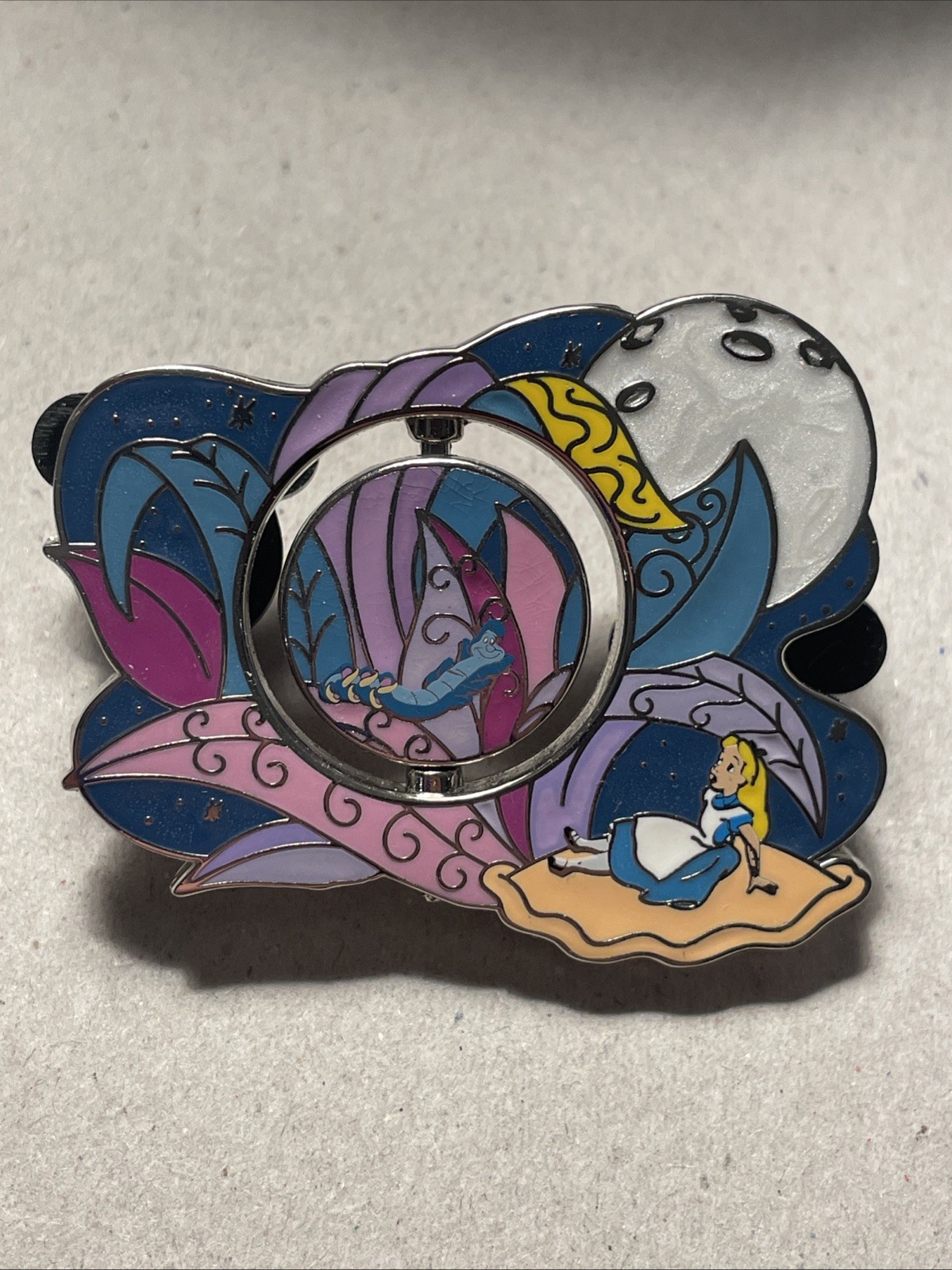 Disney Transformation At Twilight Caterpillar & Alice Spinner Completer Pin LE