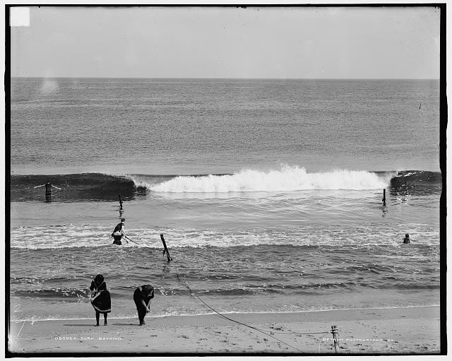 Photo:Surf Bathing Beach Scene c1890-1910