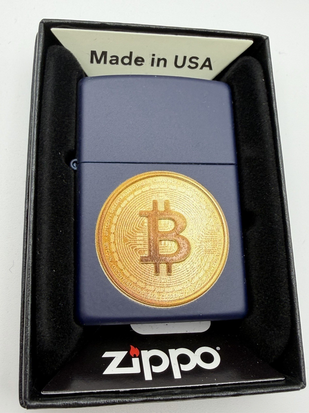 2022 Bitcoin Texture Navy Blue Matte Zippo Lighter NEW 48068 2022 Bitcoin Texture Navy Blue Matte Zippo Lighter NEW 48068