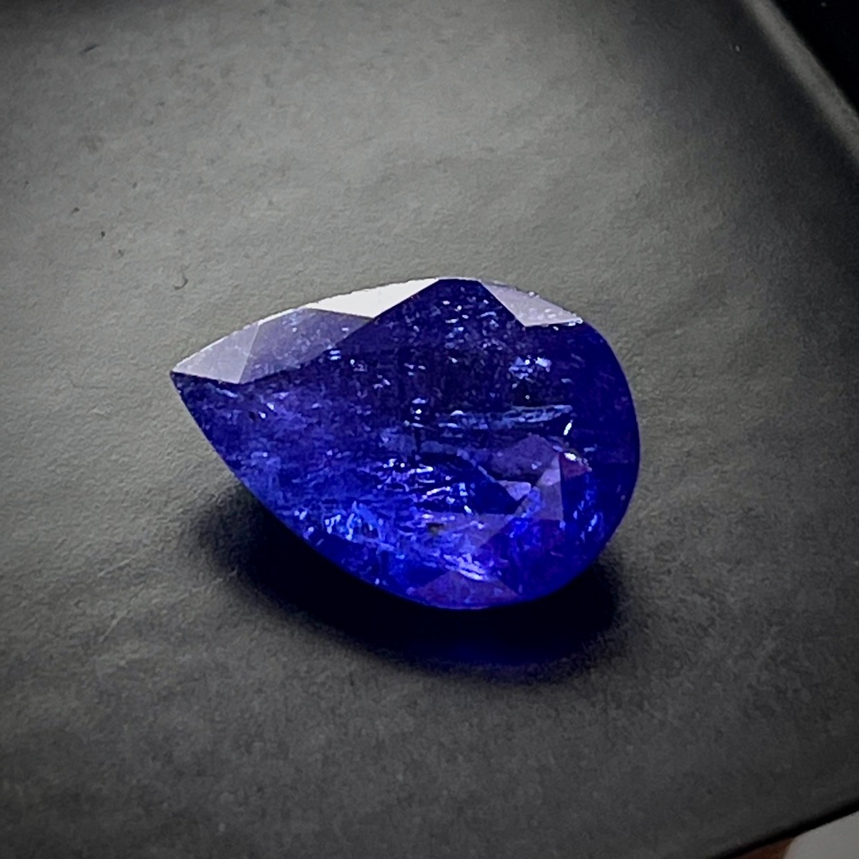 6.5 Ct Natural Tanzanite Pear Cut Gemstone, Vivid Blue Violet Tanzanite