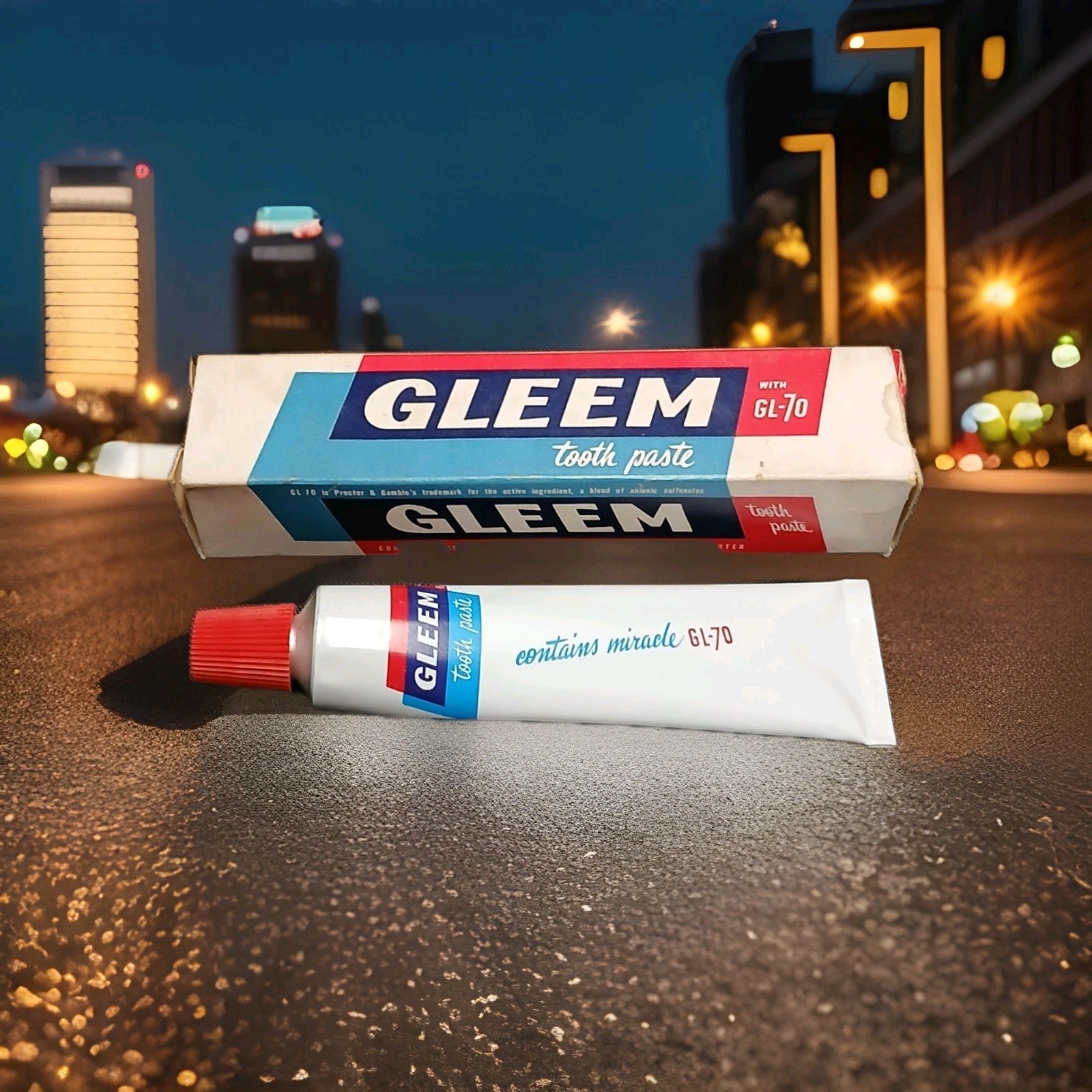 Vintage 1950s Gleem Toothpaste With Original Box 1 &3/4 oz Tube ~ NOS Unused Vintage 1950s Gleem Toothpaste With Original Box 1 &3/4 oz Tube ~ NOS Unused
