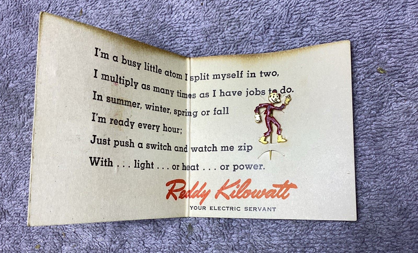 VTG. 1946 REDDY KILOWATT PIN