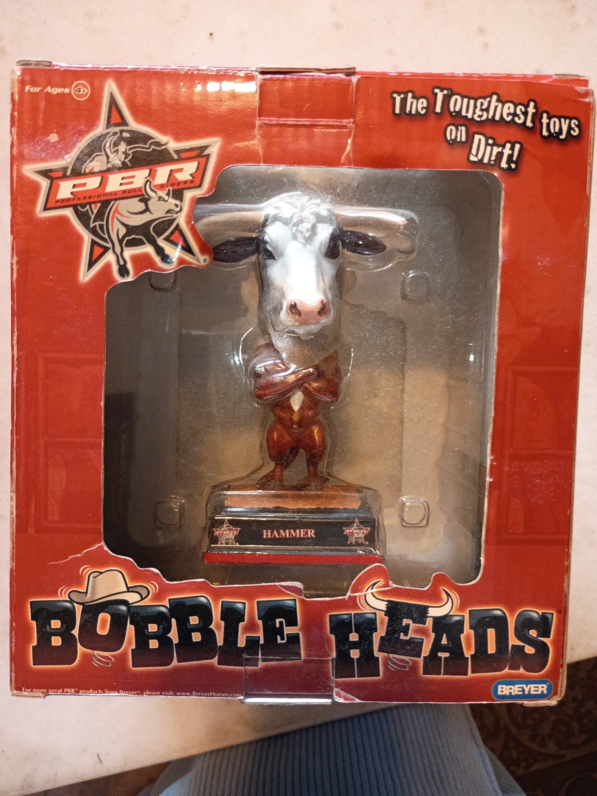 Vintage Breyer PBR Bobble Head Hammer The Bull Rare New In Box