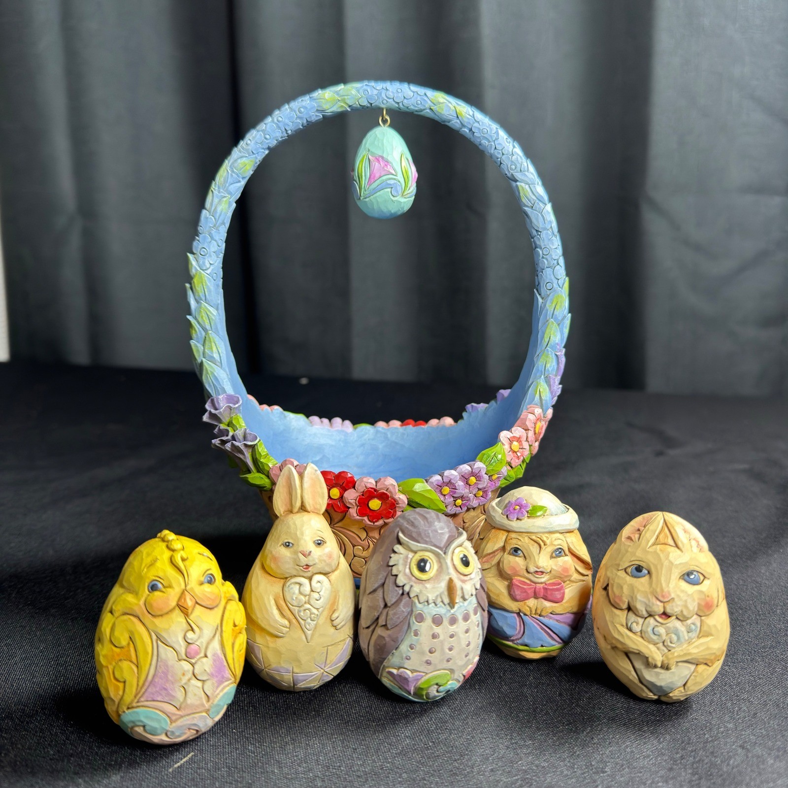 RARE Jim Shore Heartwood Creek Glorious Things Of Spring Easter Basket COMPLETE RARE Jim Shore Heartwood Creek Glorious Things Of Spring Easter Basket COMPLETE