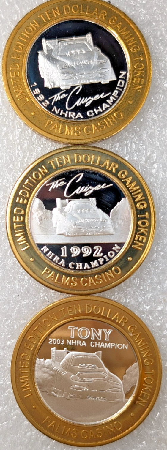 The Palms Las Vegas .999 $10 Silver Strike x3 Tony & Cruz Pedregon NHRA Champion The Palms Las Vegas .999 $10 Silver Strike x3 Tony & Cruz Pedregon NHRA Champion