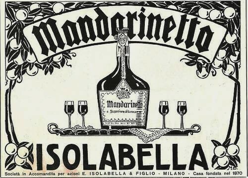 ADVERTISEMENT 1923 MANDARINETTO ISOLABELLA MILAN CITRUS LIQUEUR BAR DRINK 