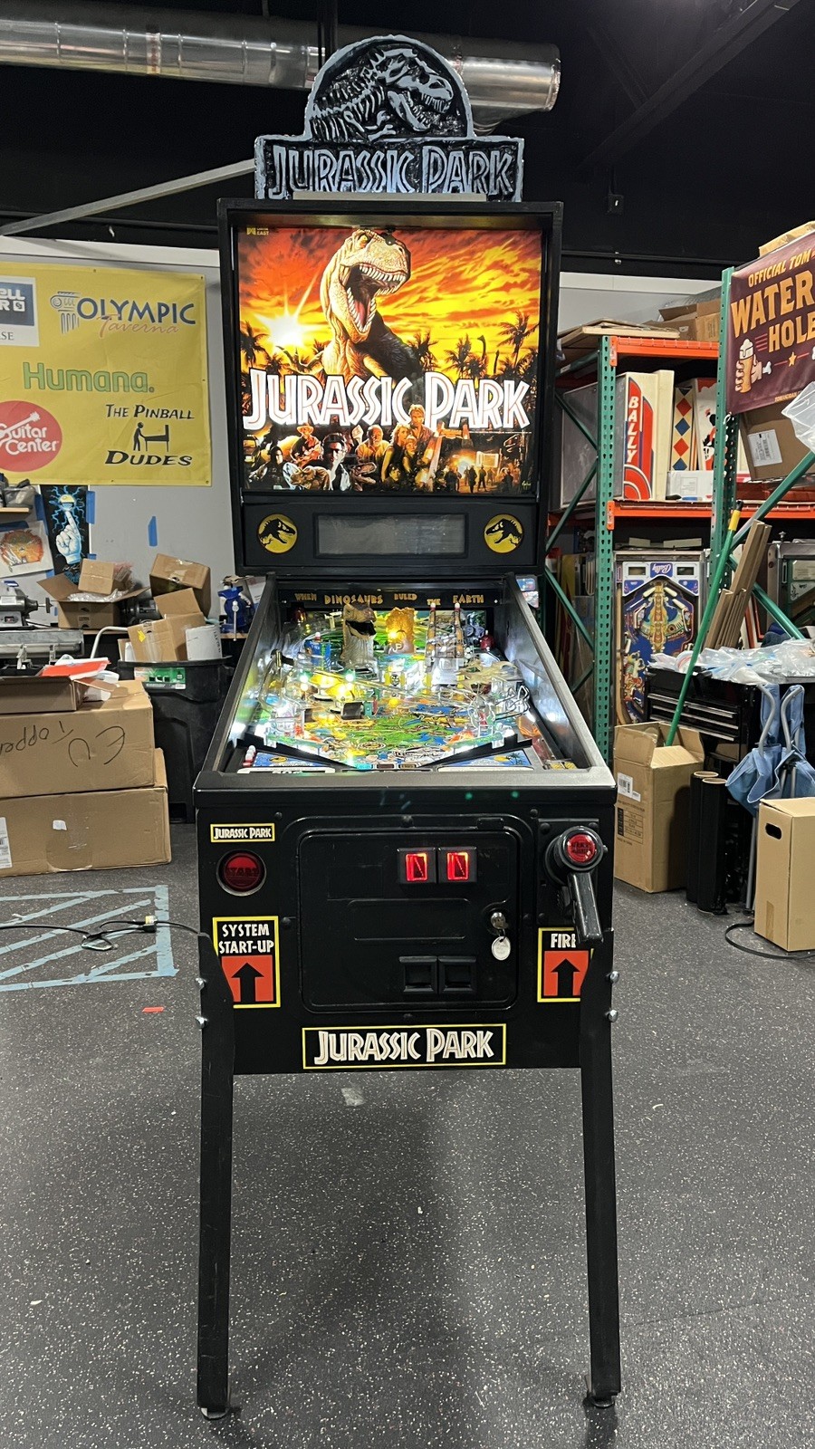 1993 JURASSIC PARK PINBALL MACHINE LEDS FULLY REFURBISHED PLAYS GREAT 1993 JURASSIC PARK PINBALL MACHINE LEDS FULLY REFURBISHED PLAYS GREAT