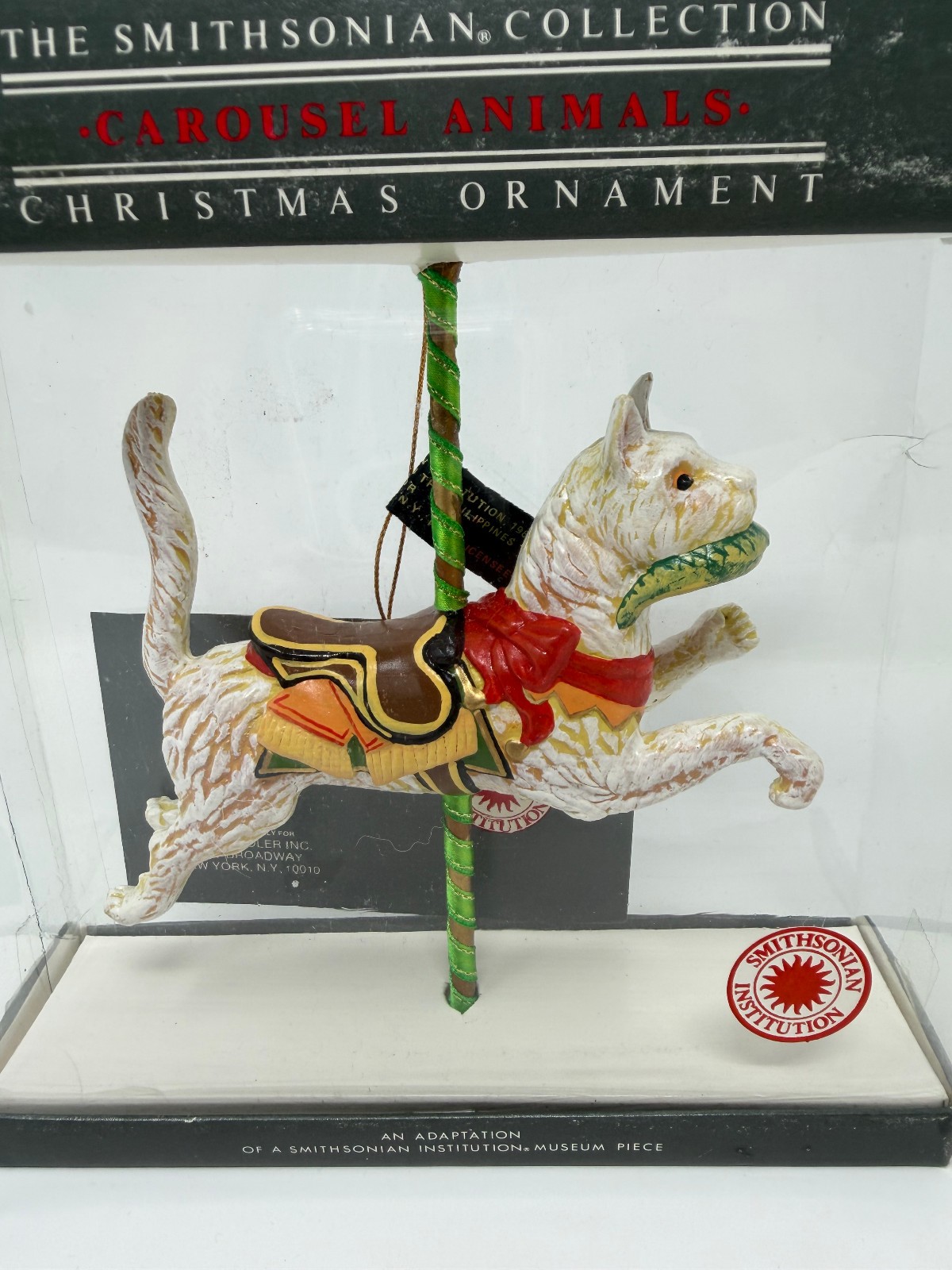 Vintage 1988 Kurt Adler Smithsonian Collection Cat Ornament
