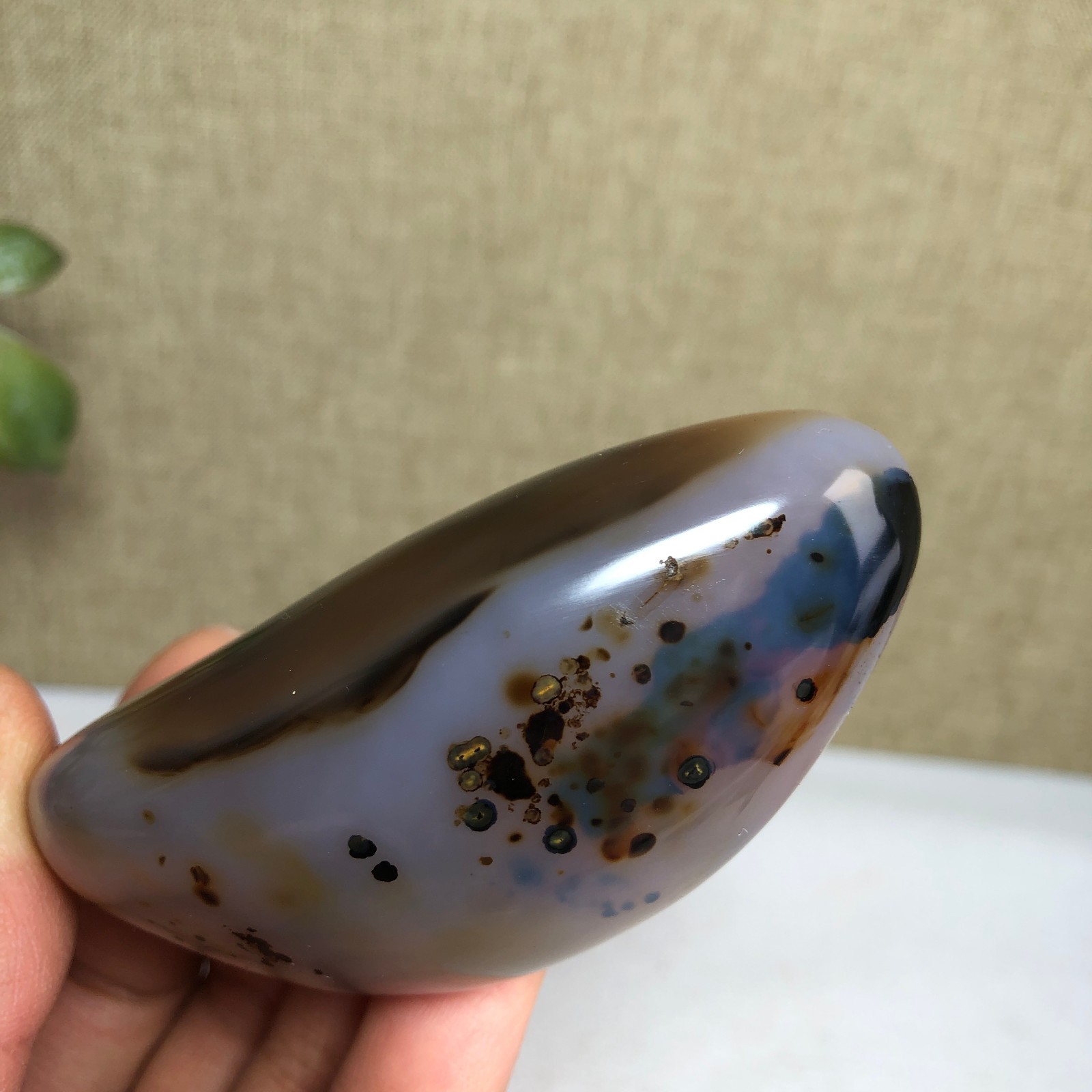 79mm Natural aquatic plants agate pretty Crystal specimens 119g A1957