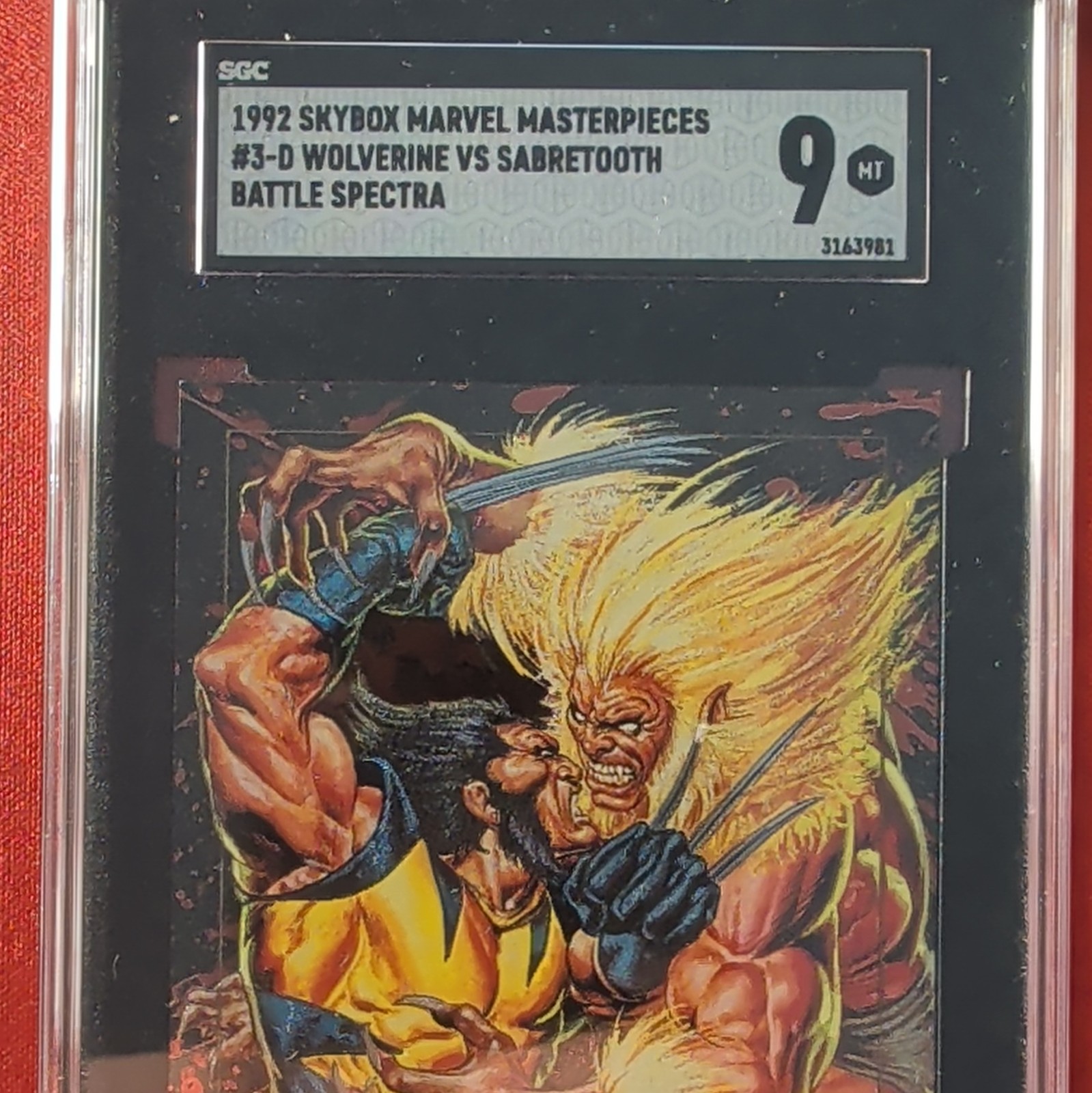 1992 SkyBox Marvel Masterpieces #3-D Wolverine vs Sabretooth Spectra SGC 9