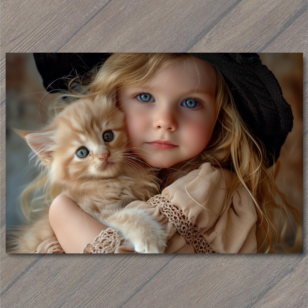 POSTCARD Girl Cat Blue Eyes Pet Old Vibe Unusual Cute Beautiful Strange Fun POSTCARD Girl Cat Blue Eyes Pet Old Vibe Unusual Cute Beautiful Strange Fun