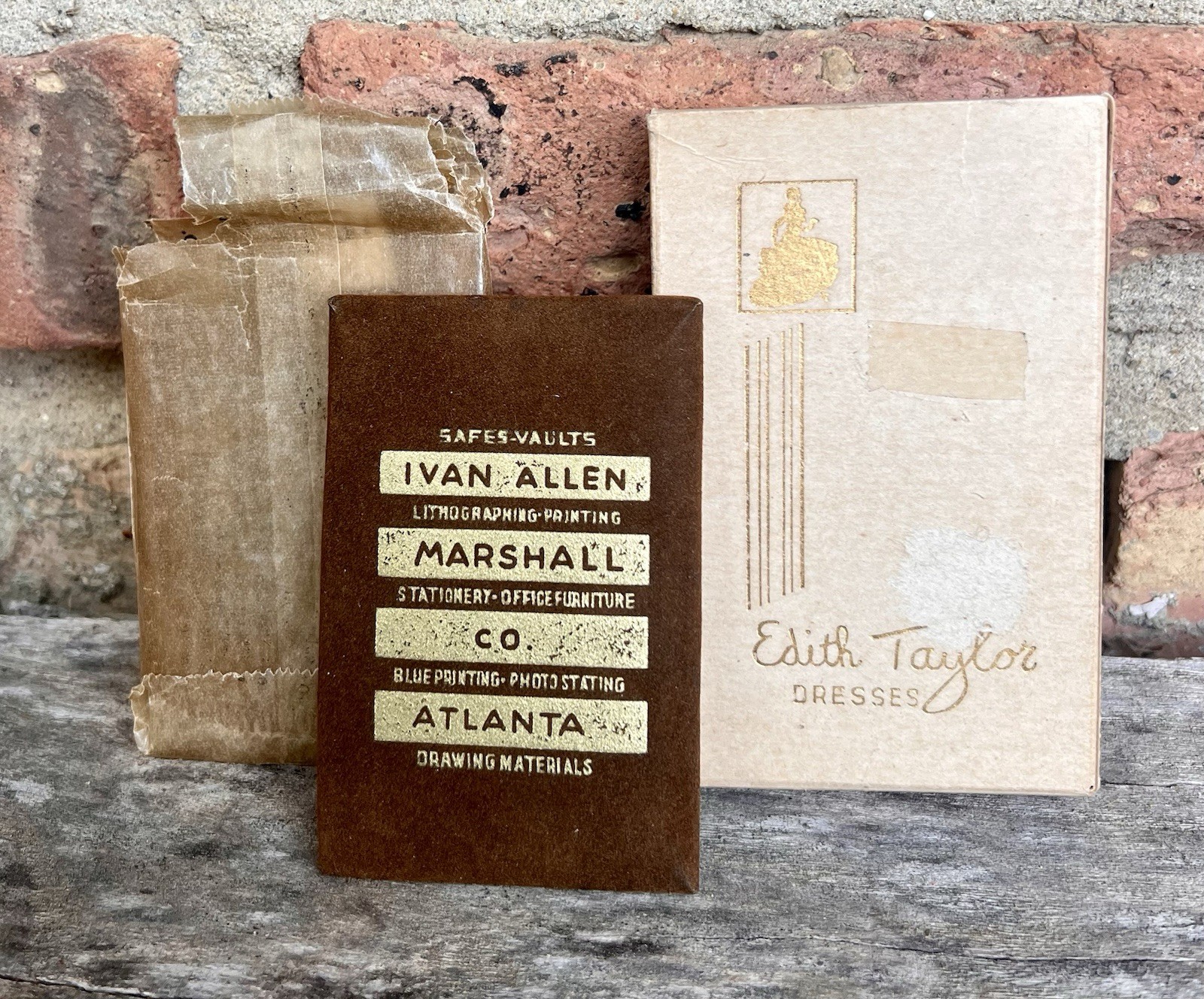 Vintage Edith Taylor Dresses Advertising IVAN ALLEN MARSHAL CO Mirror W/ Box 