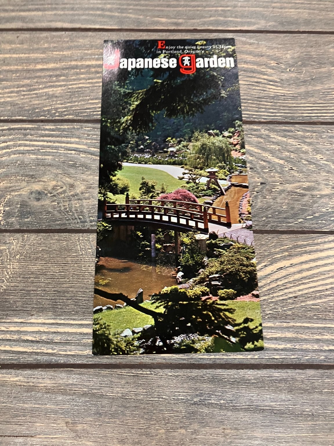 Vintage Portland Japanese Garden Brochure Oregon Travel Ephemera Map Flyer