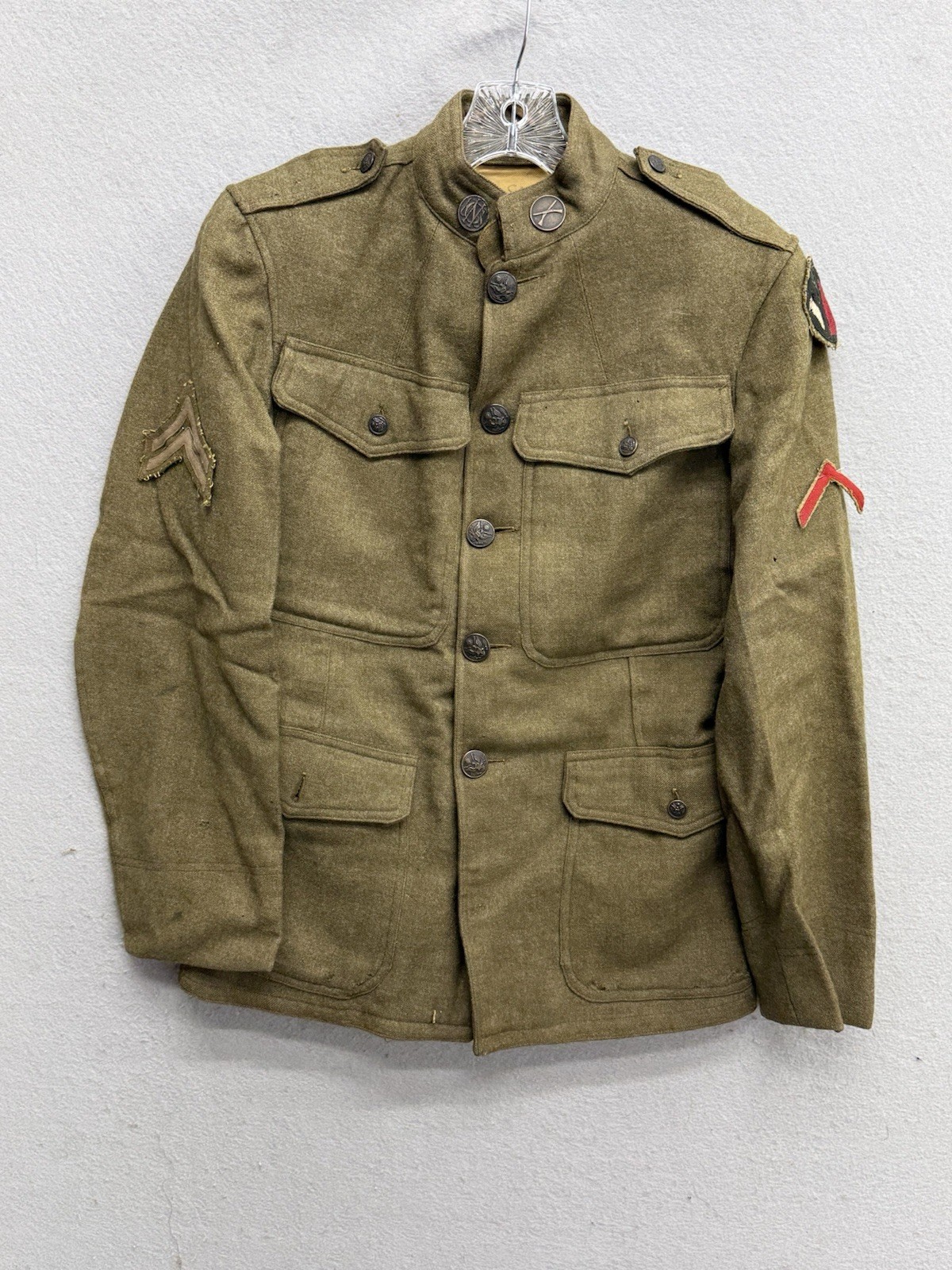 Original WW1 US Army Uniform Top Only Named Frank Currie Division 2