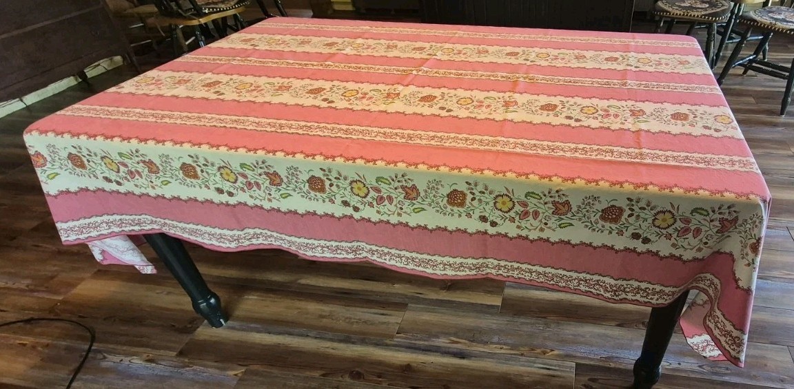 Vintage Vent du Sud Rectangle Pink Floral French Tablecloth 97 X 56 Vintage Vent du Sud Rectangle Pink Floral French Tablecloth 97 X 56