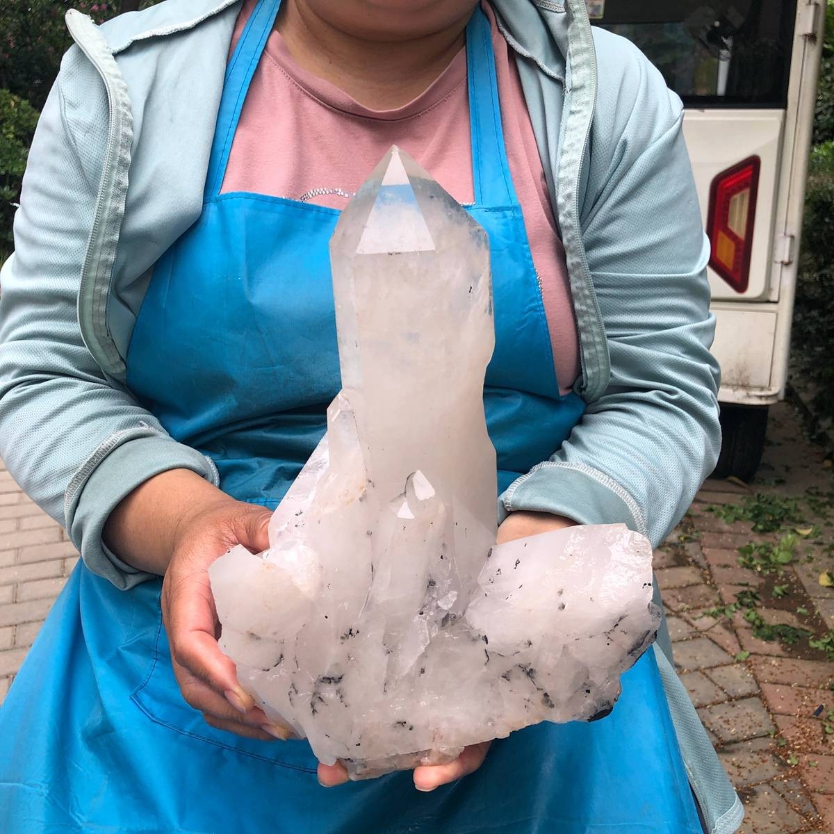 6.84LB Large Natural White Quartz Crystal Cluster Rough Specimen Healing Stone
