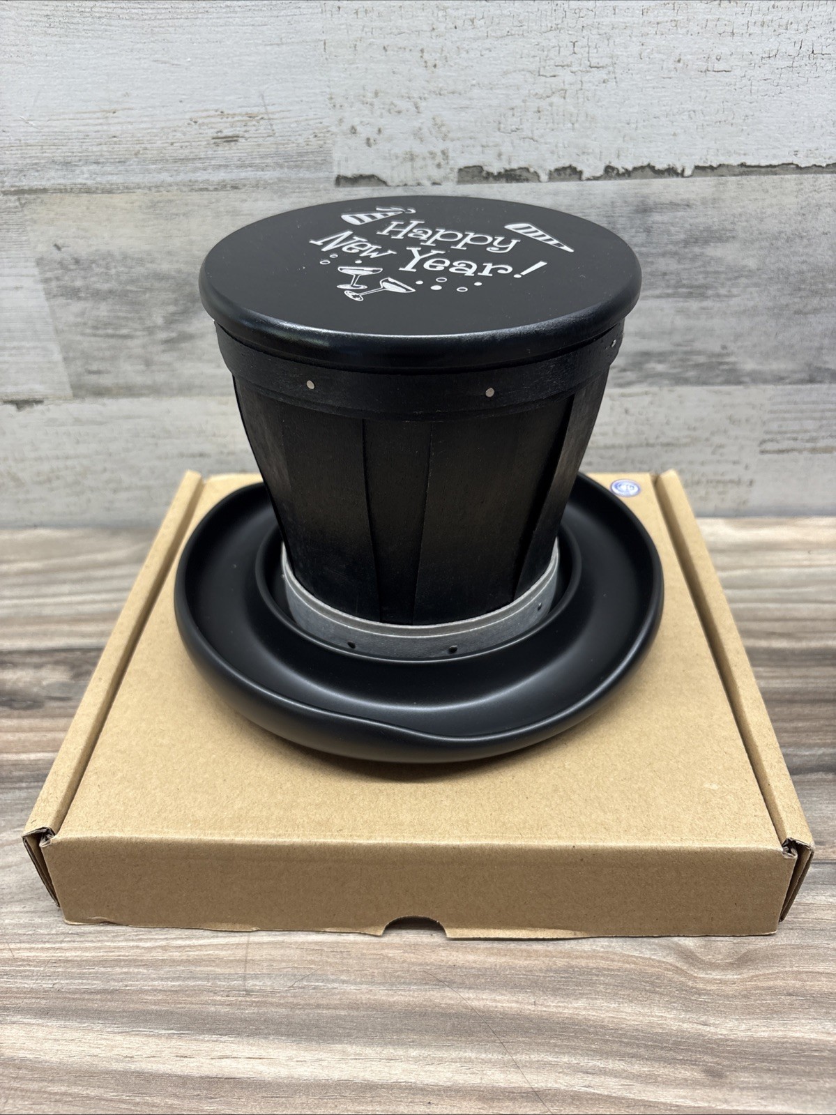 Longaberger Rare Happy New Year Collector's Basket Top Hat Basket Black