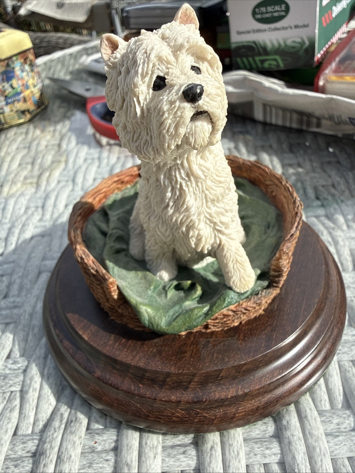 Westie West Highland Terrier In A Basket By K Sherwin